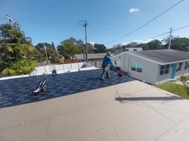 Residential Re-Roof using Polyglass Self-Adhered Flat Deck by First Due Roofing