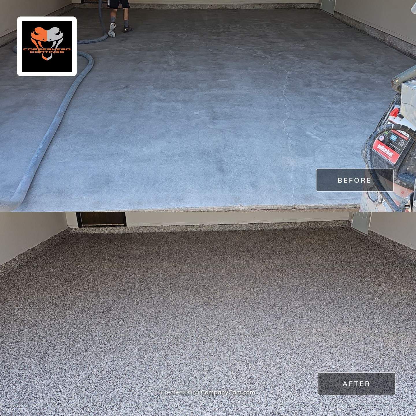 Garage Floor Coating with Cordwood by Copperhead Coatings
