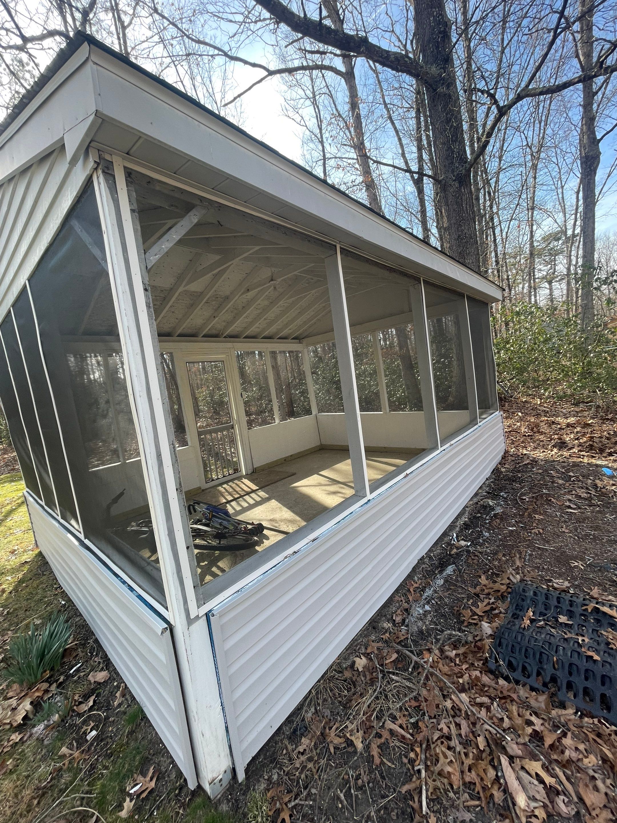 Pressure treated wood deck cleaned by SJ Exterior