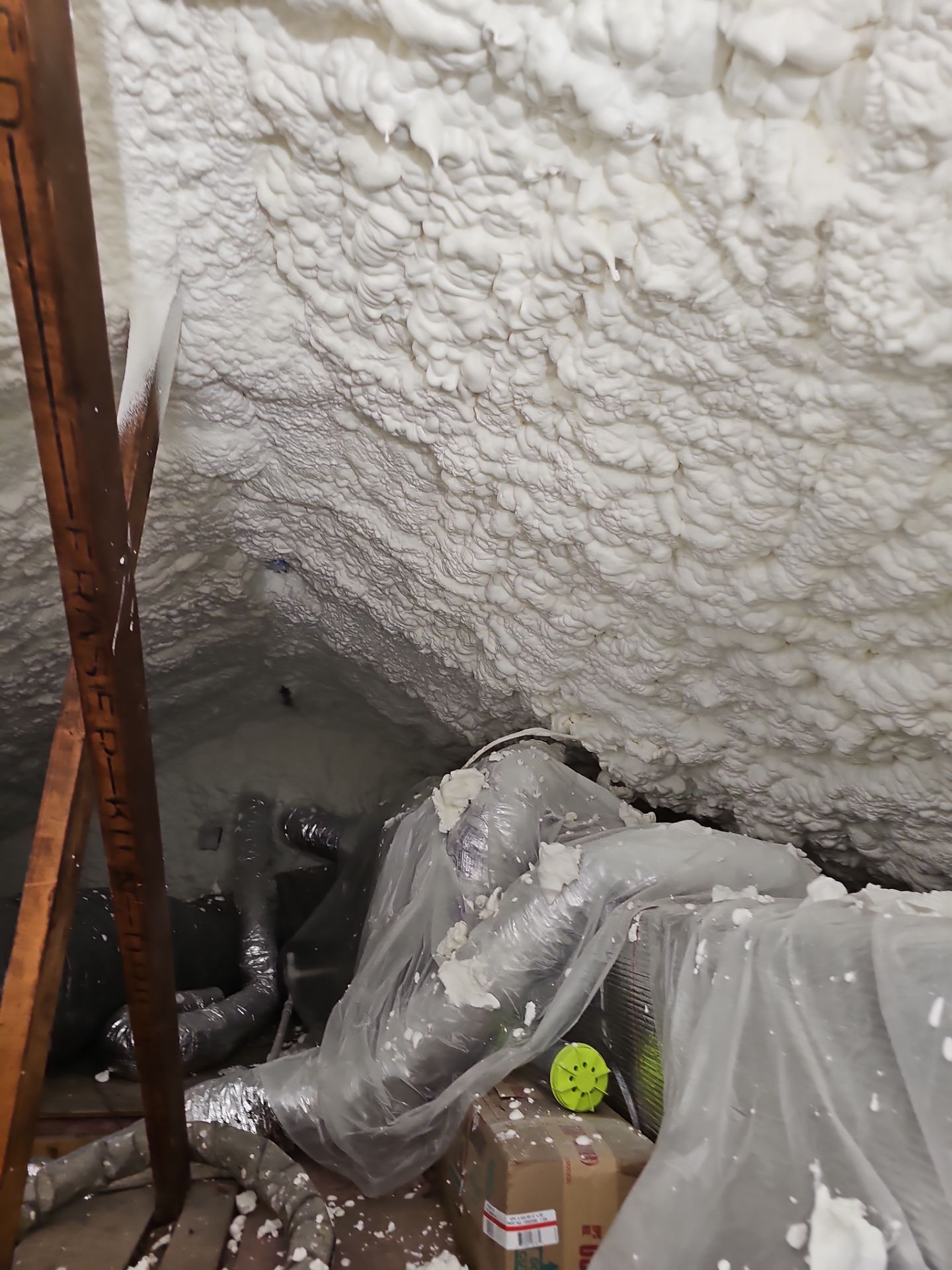 Attic Insulation using open cell spray foam by NYS Foam & Energy