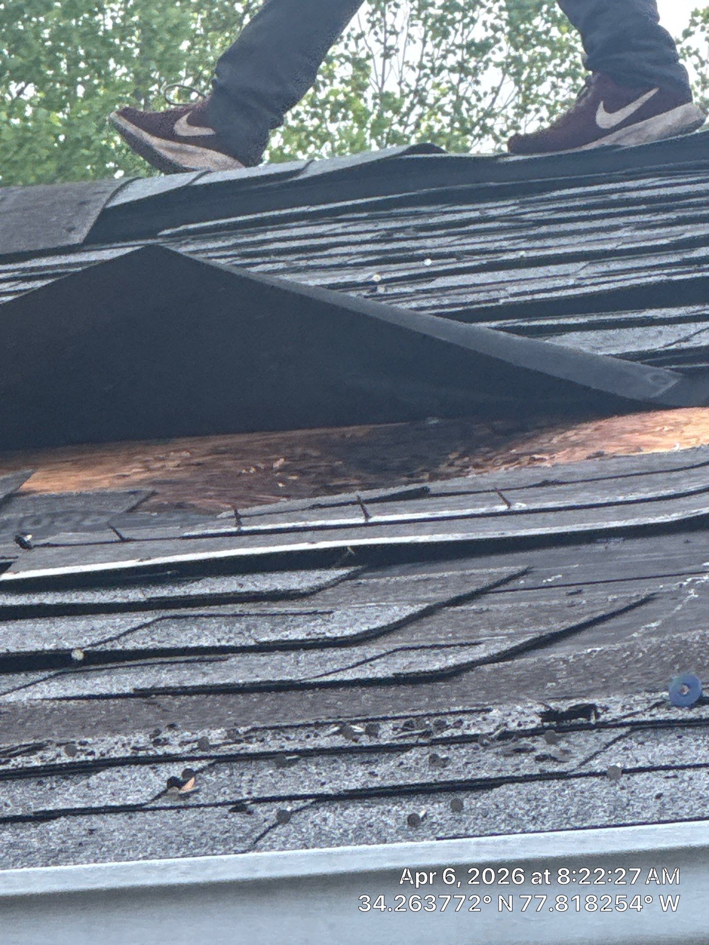 A 5-year-old roof that needed full replacement by North Carolina Roofs