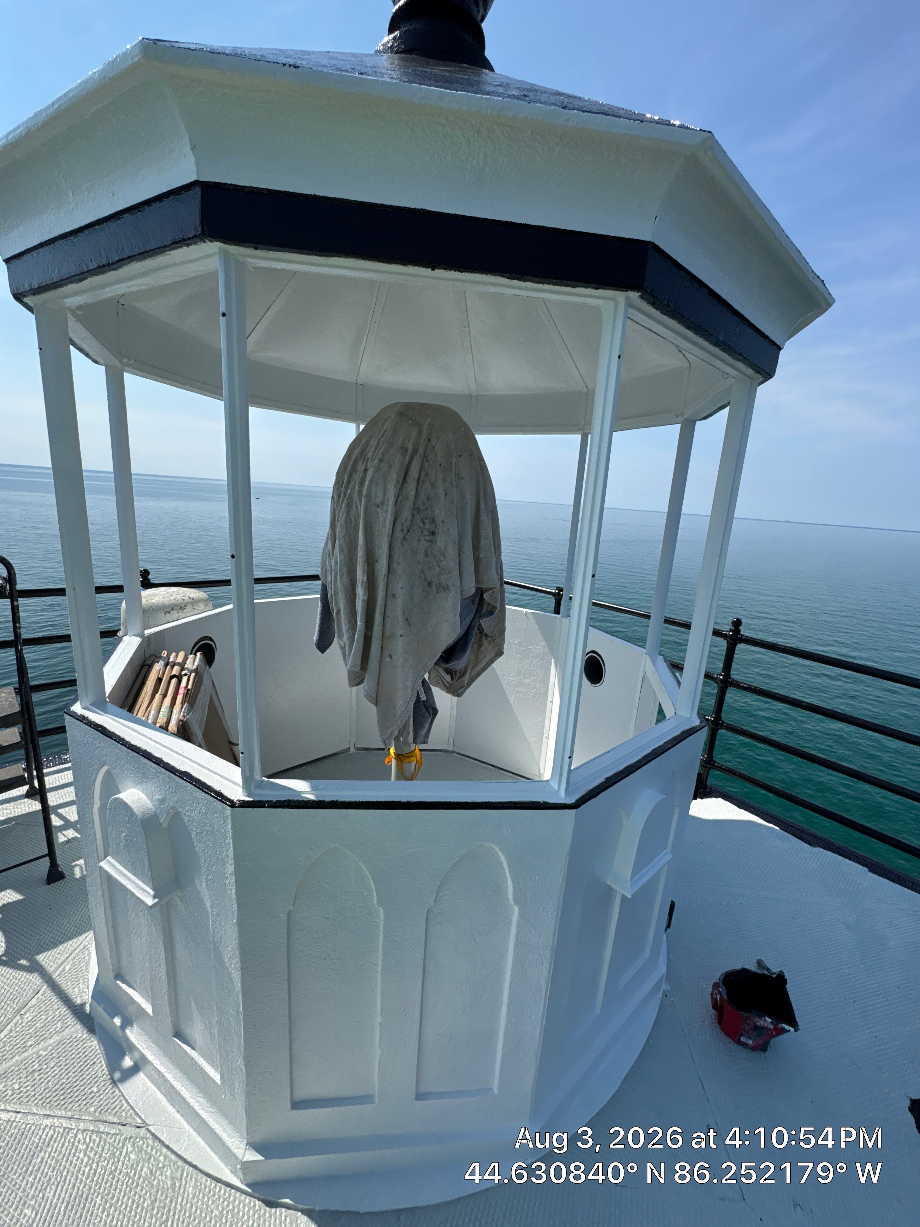 Historical Restoration and Coating of Frankfort North Breakwater Lighthouse by Finkle Preservation & Construction 
