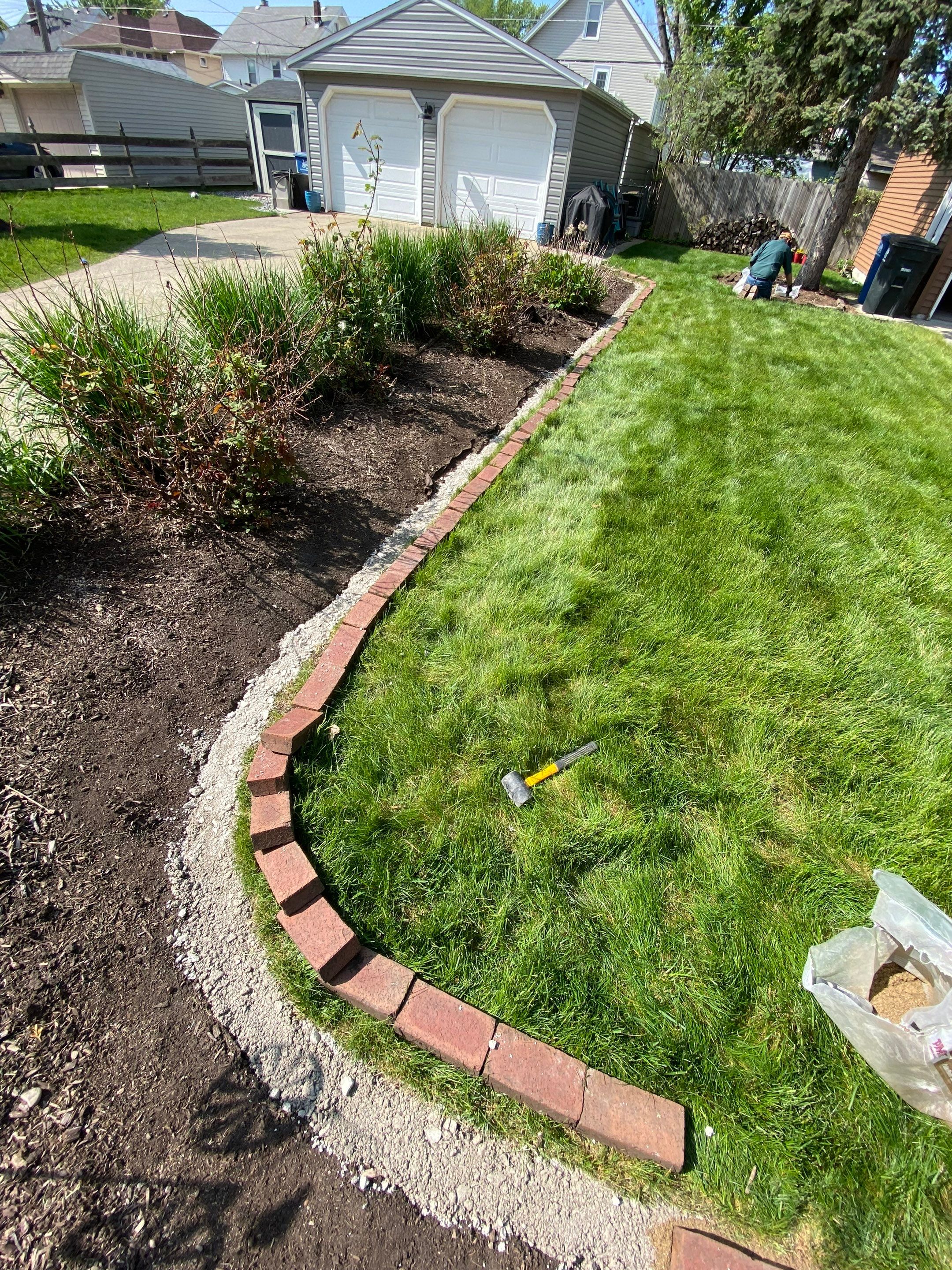 Hardscape Boarder Install by Elm Rose Gardens