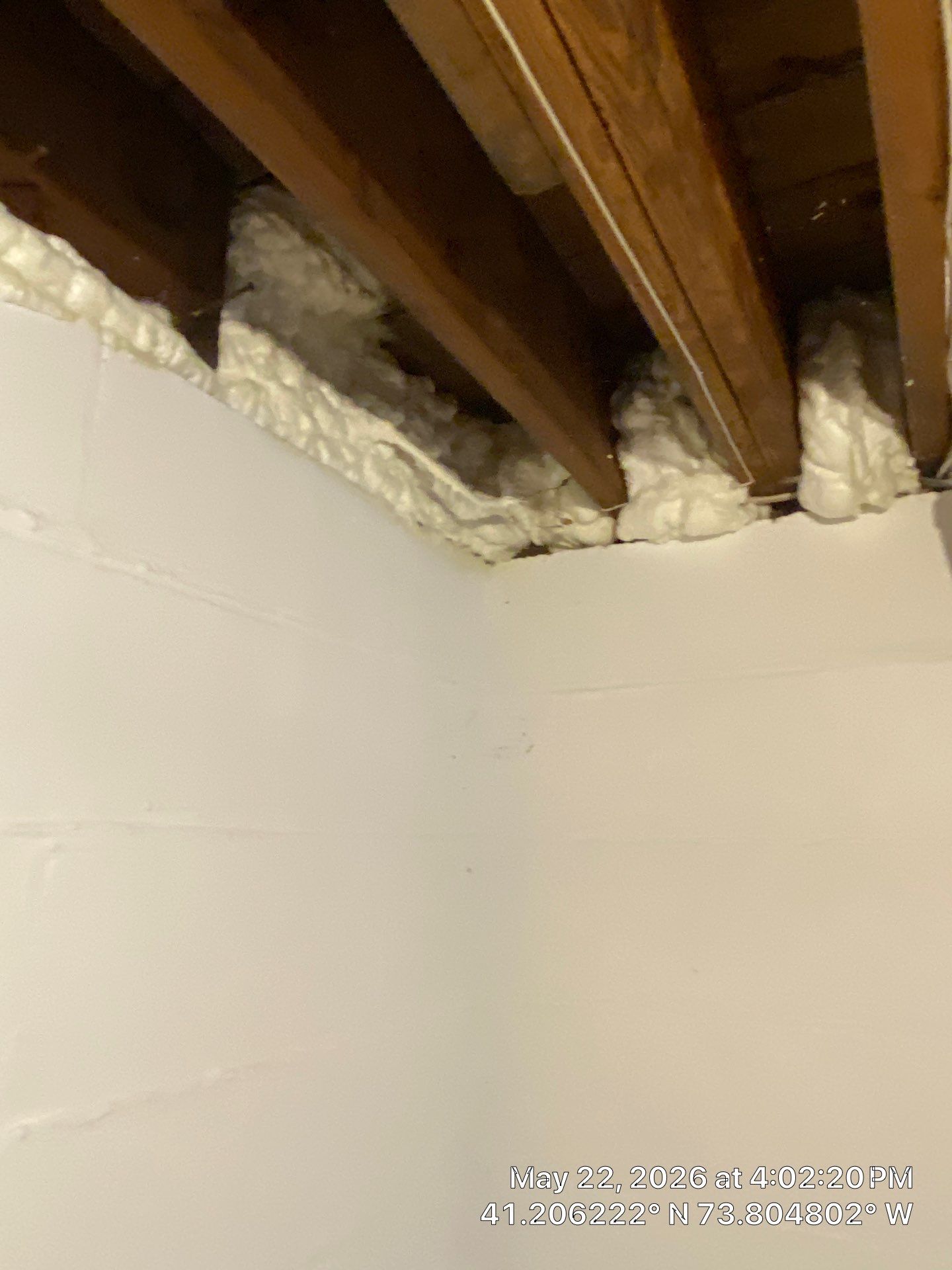 Rim Joist using open cell spray foam by NYS Foam & Energy