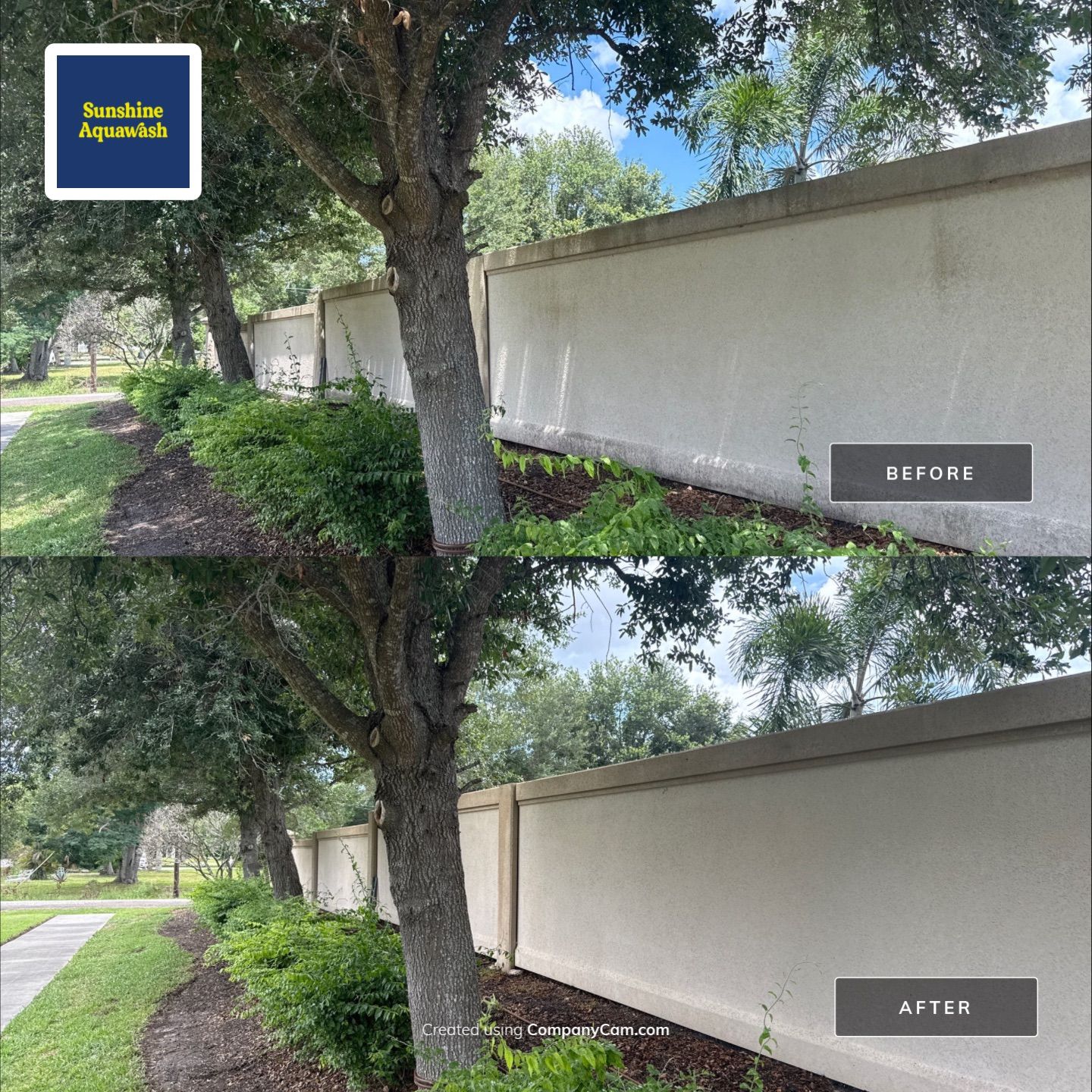 HOA Perimeter Wall & Monument Sign Cleaning – Willow Walk, Palmetto, FL 34221 by Sunshine AquaWash