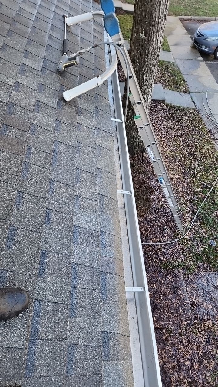 Gutter Cleaning using water by Power Wash Masters LLC