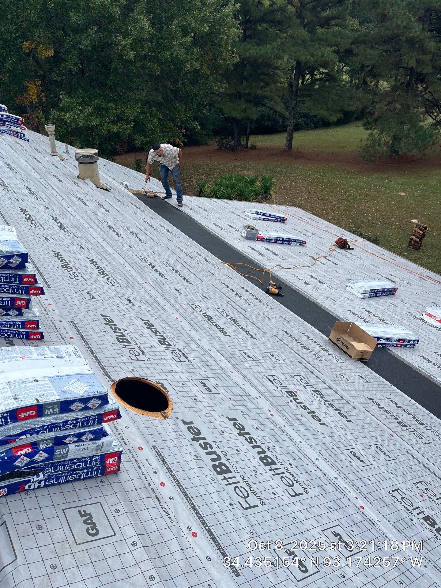 Full Residential Roof Replacement with GAF Timberline HDZ Shingles in Hot Springs by Temple Roofing and Exteriors