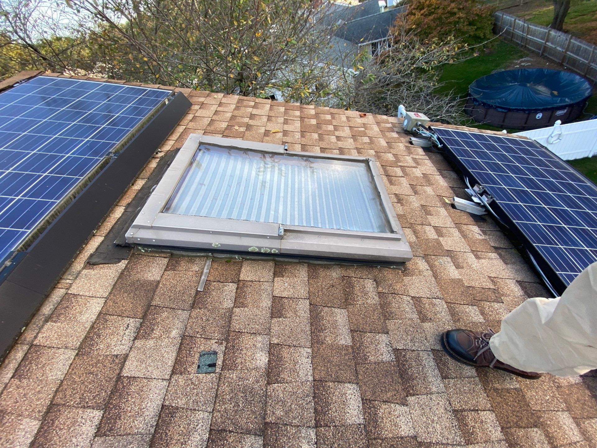 Tewksbury Dual Skylight Replacement with Solar Shades by Mighty Dog Roofing of Greater Middlesex County