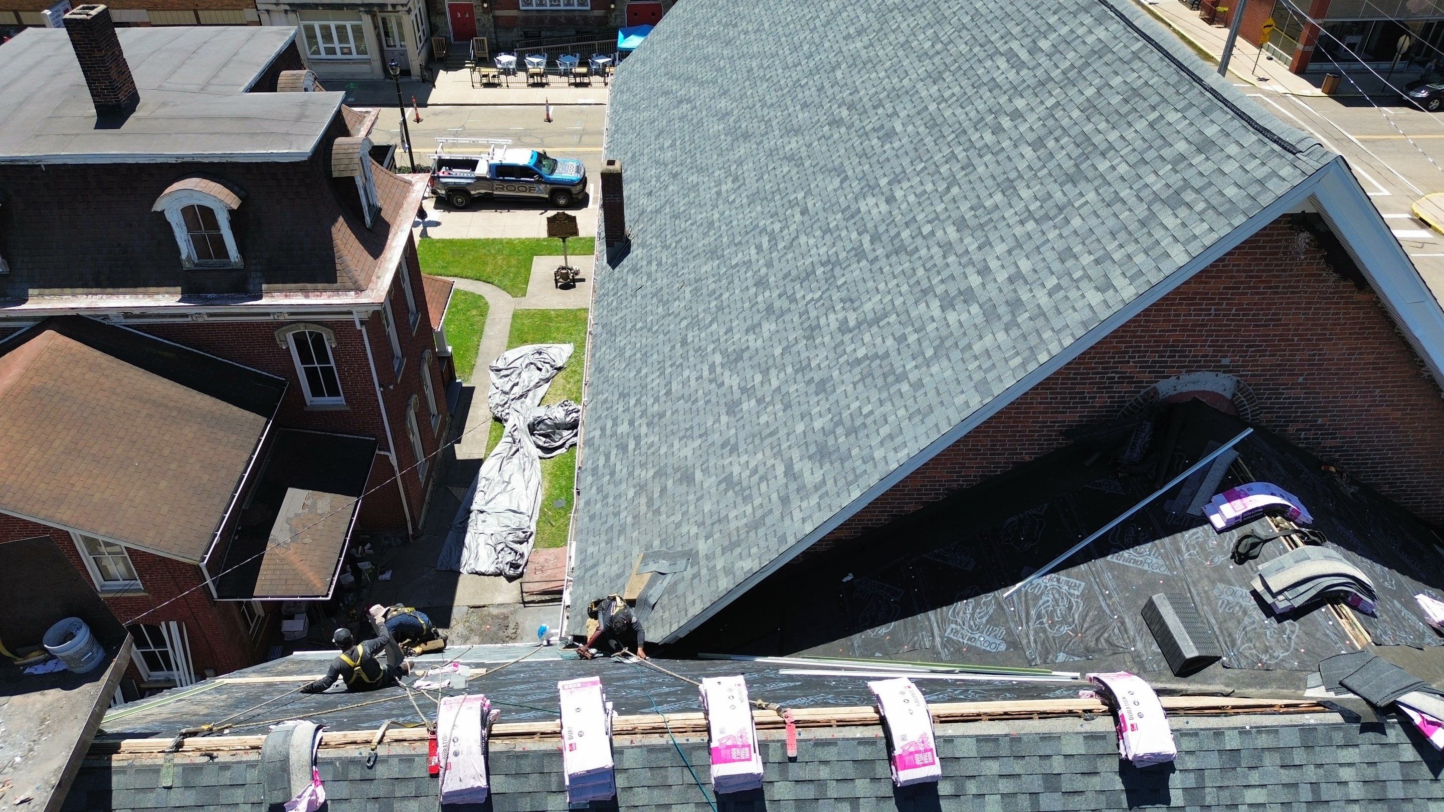 Commercial Roofing Installation using Duration Series Shingles - Estate Gray by RoofX 