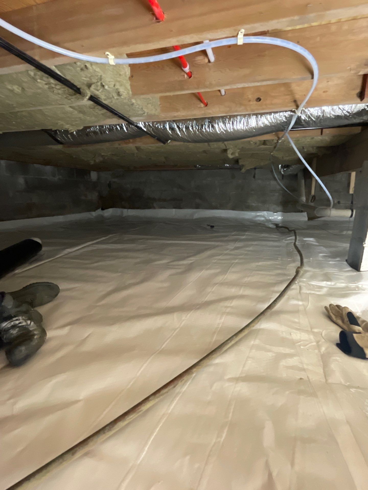 Basement Exterior Walls using Closed Cell Spray Foam by NYS Foam & Energy