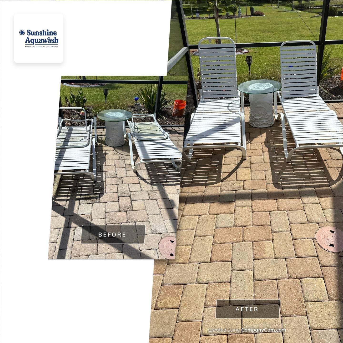 Paver Driveway, Pool Deck, Outdoor Furniture & Culvert Cleaning in Winding River Community, Bradenton, FL | Sunshine AquaWash by Sunshine AquaWash