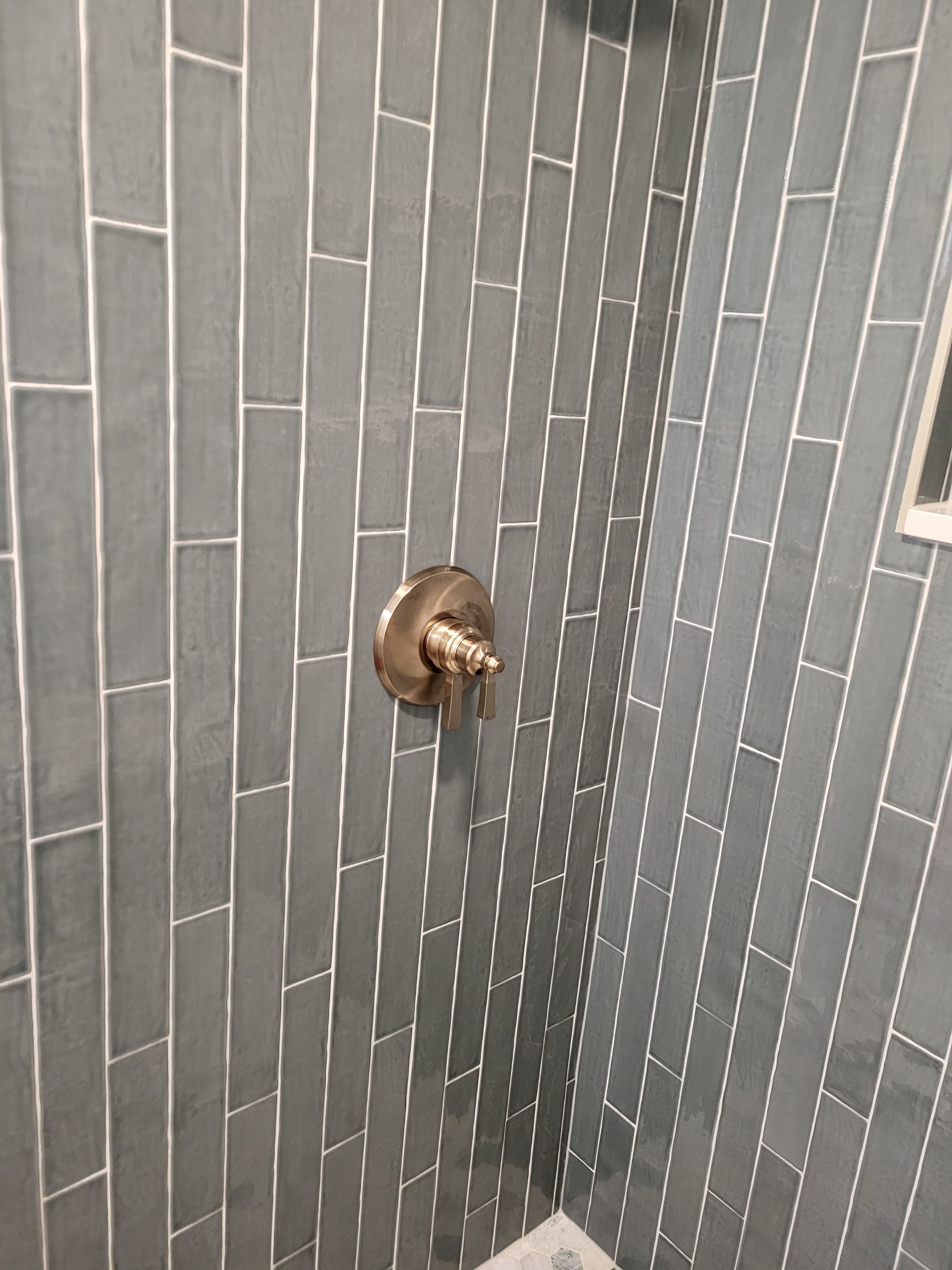 Northwood Bathroom Remodel with Vertical Stack Tile Shower by Legacy Bath and Kitchen