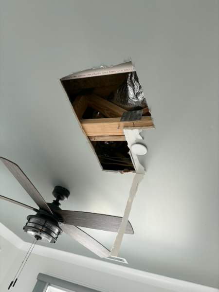 Interior Ceiling Repair and Drywall Patching in Oak Island by RGR Construction and Roofing, LLC