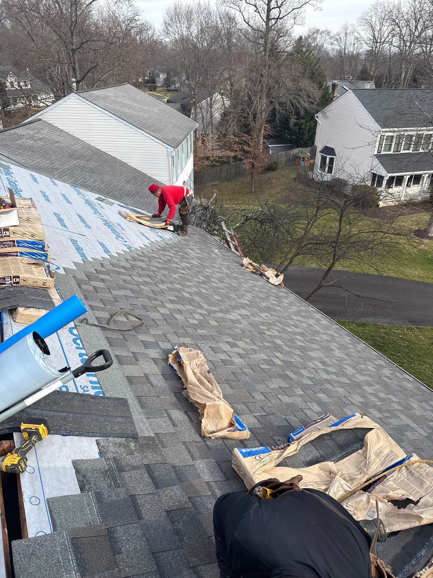Fairfax Station :Residential Roof Replacement with CertainTeed Landmark Pro in Max Def Drift Wood by RM Banning, Inc.