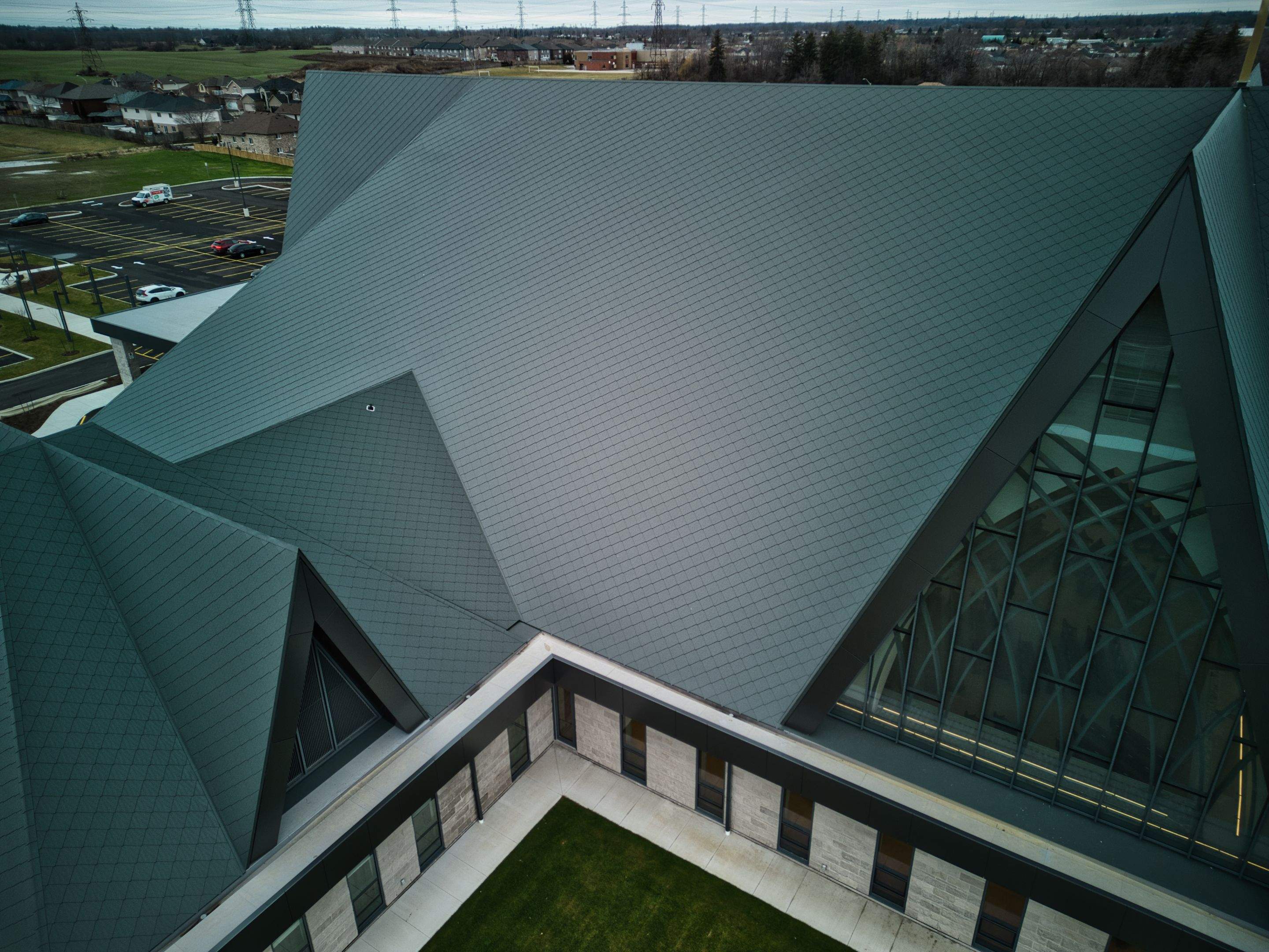 Commercial Roofing Installation using Diamond Tile Metal Shingles , Tpo Flat Roof by Jay Carter Roofing & Sheet Metal