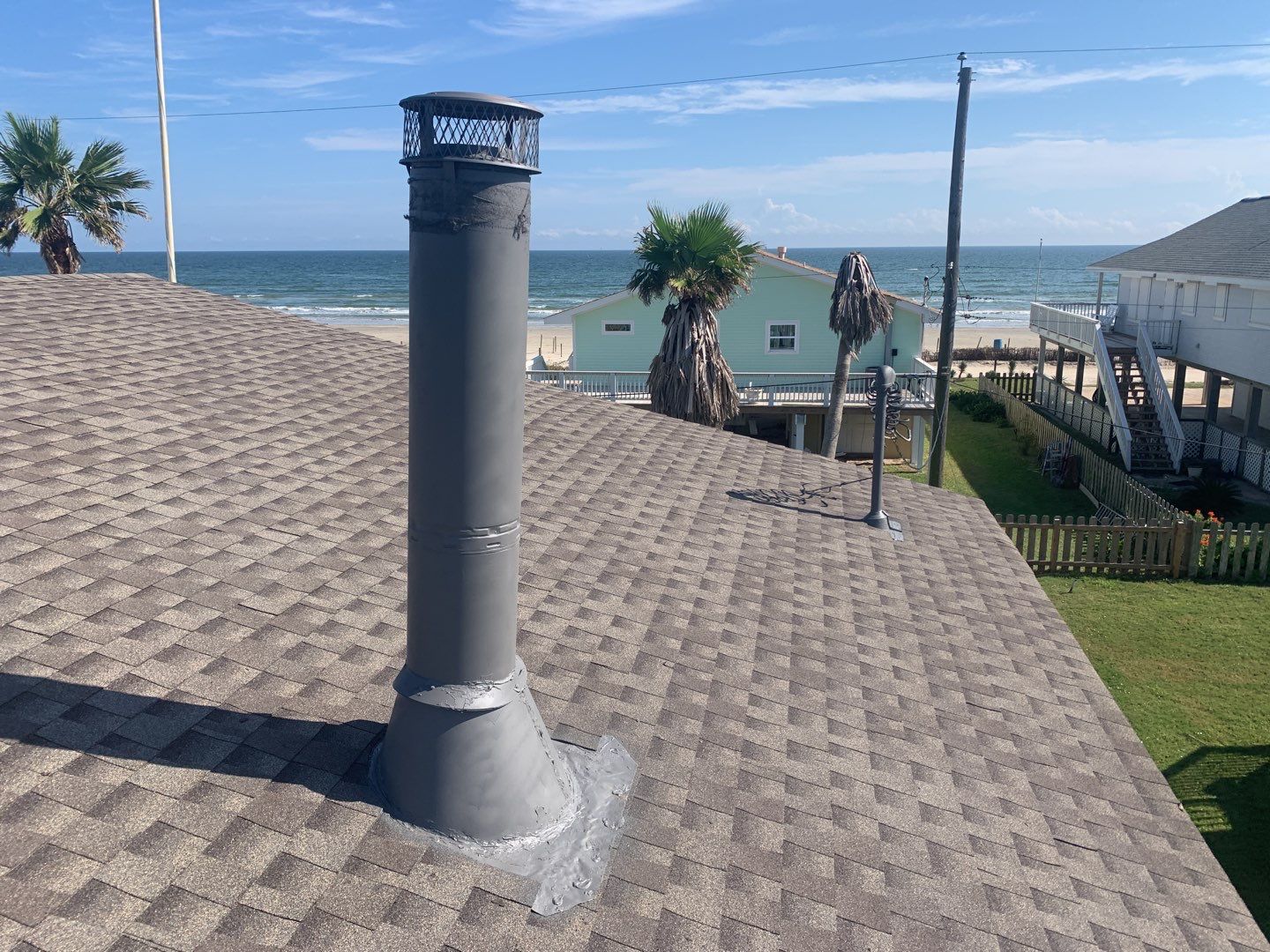 Galveston Waterfront Roof Installation In Progress by Elite Roofing LLC