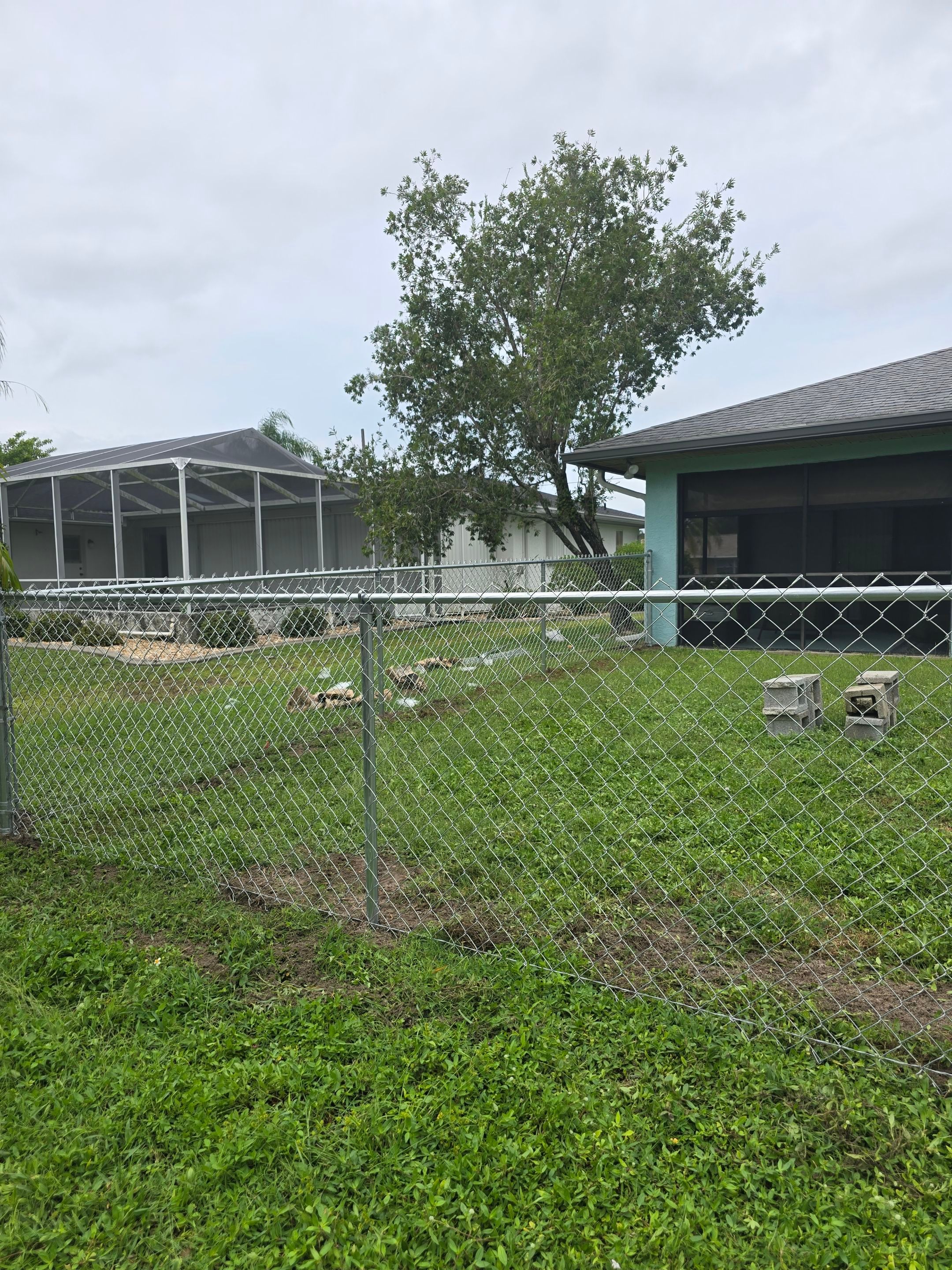 New Galvanized Chain Link Fence and Residential Gate in Port Charlotte by True Fence LLC