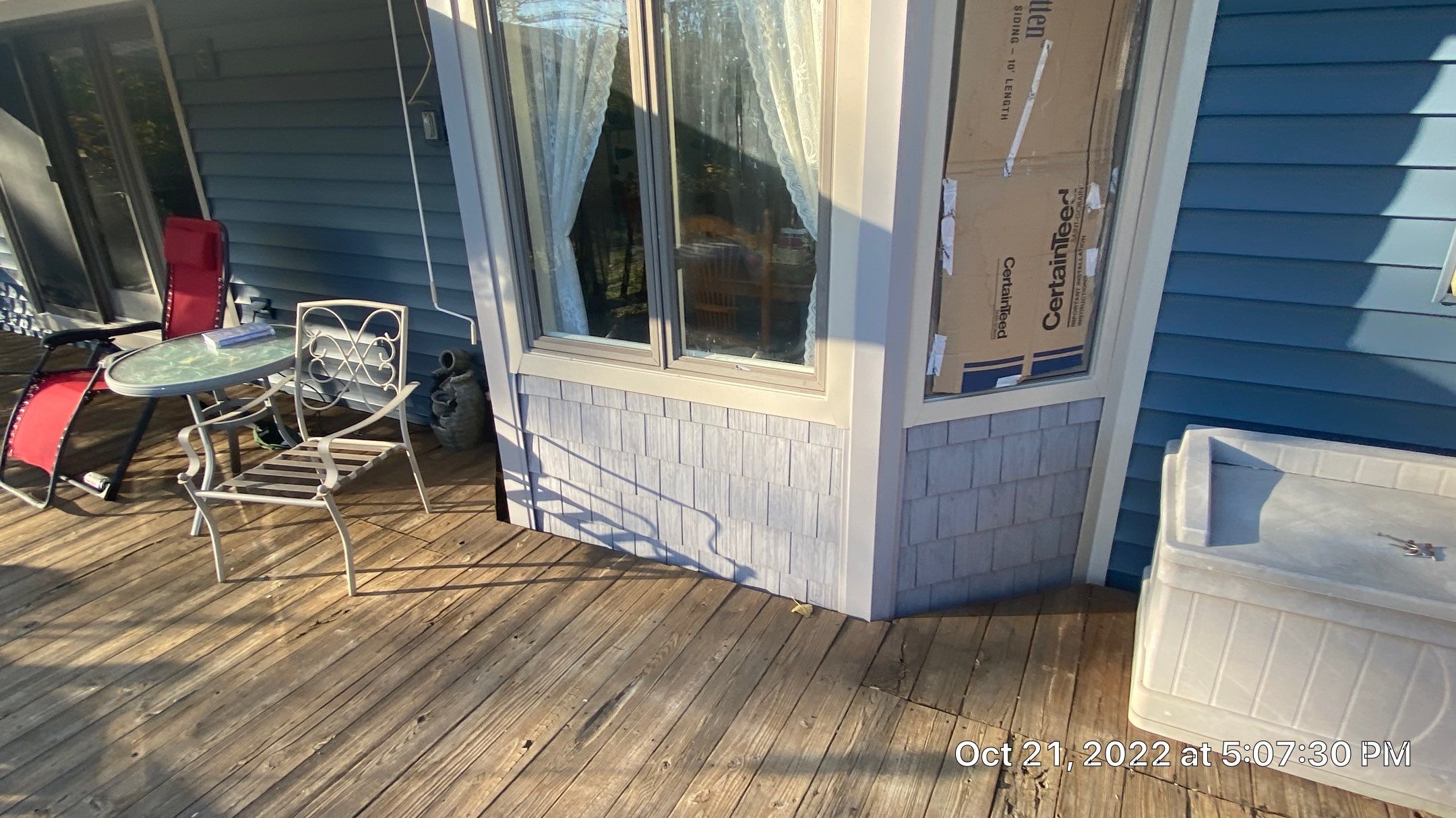 CertainTeed Monogram D5 Pacific Blue + Cedar Impression Shake Driftwood Blend & Pacific Blue + CertainTeed Board & Batten Pacific Blue by 180 Contractors