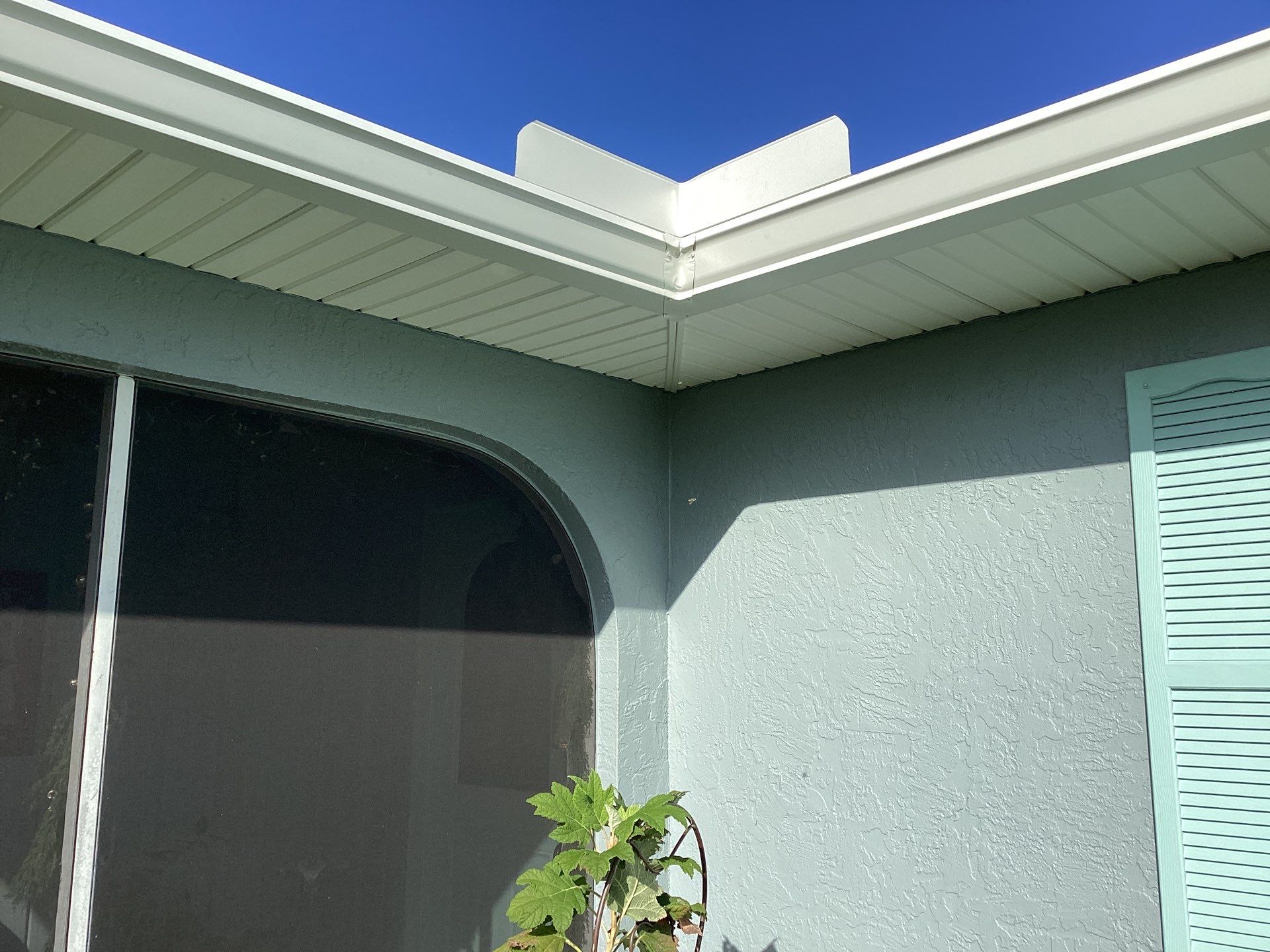 Soffit and Fascia Installation using White Vinyl Soffit in Cape Coral FL by Gutter Professors