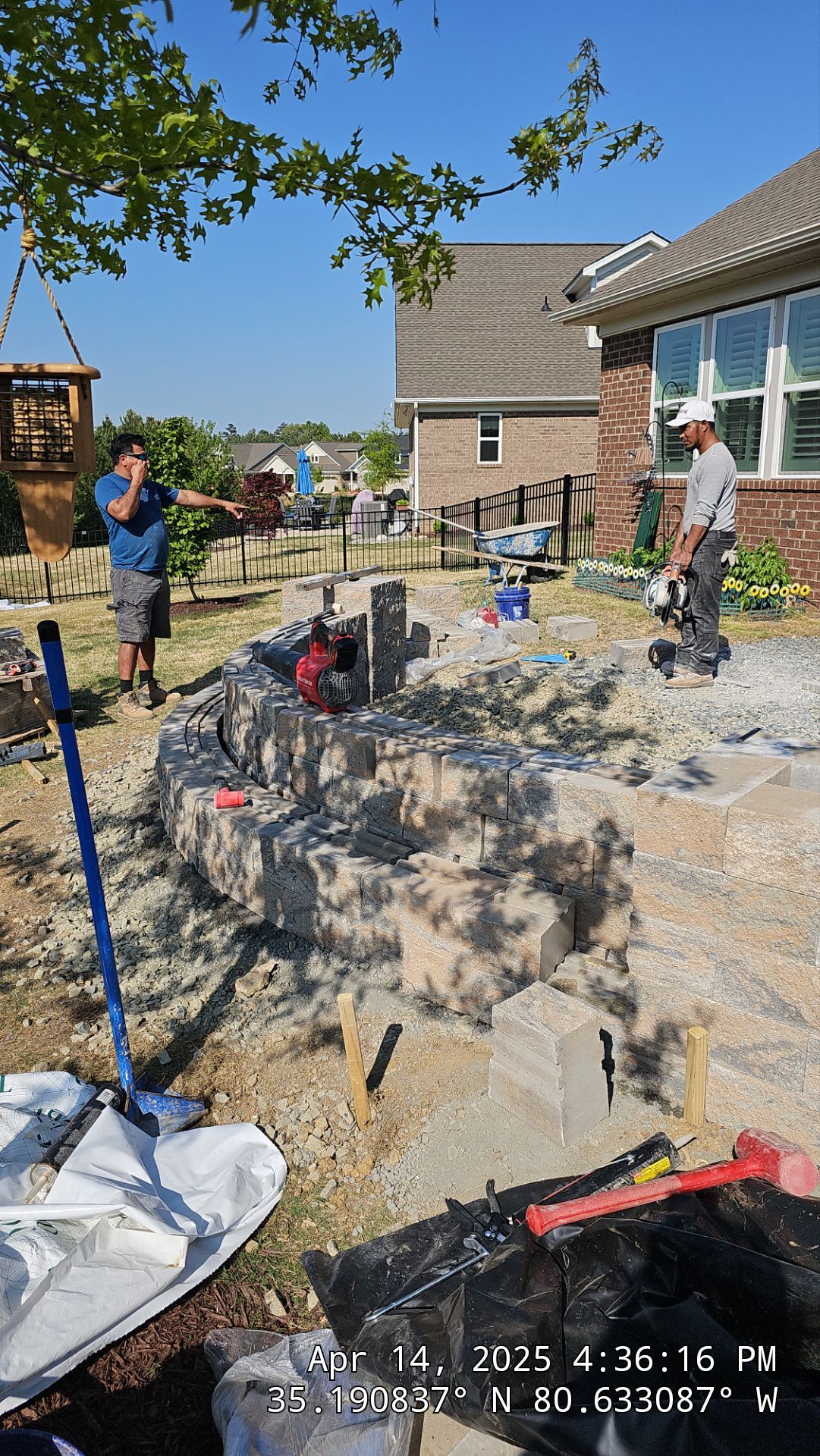 Patio Installation using Stone Pavers by Carolina-Metro Landscape, Inc