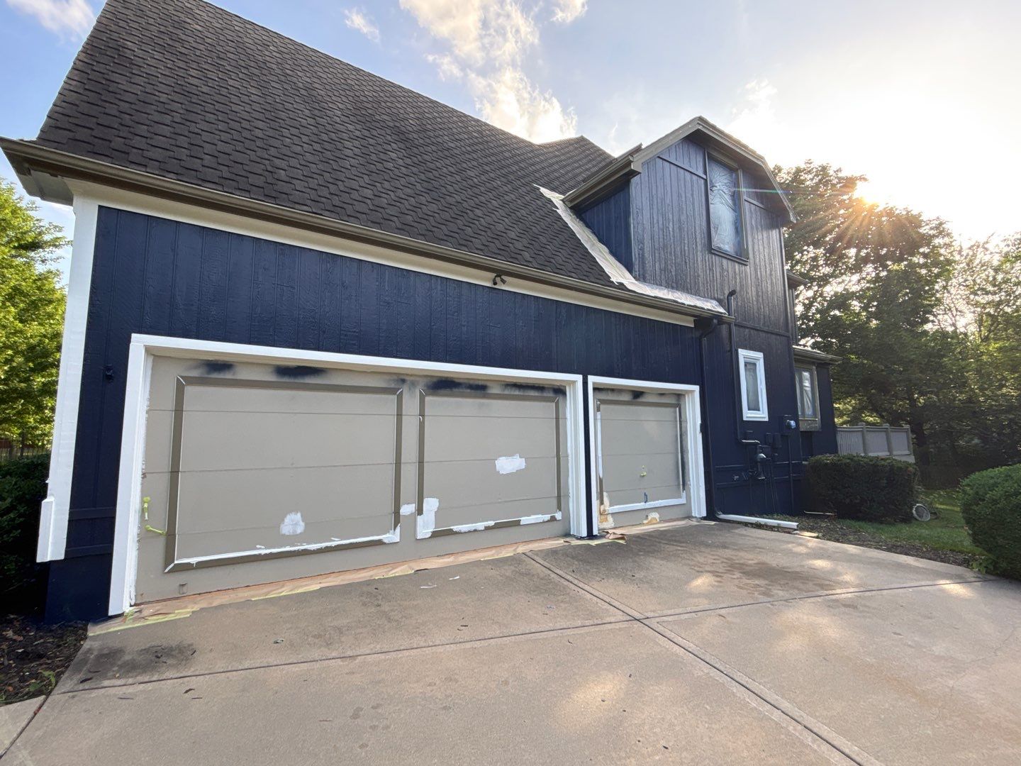 Exterior Painting and Extensive Wood Rot Repair in Overland Park by Cougar Painting