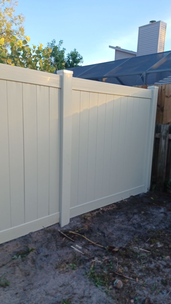 Sarasota, FL 6ft. Tan Vinyl Privacy Fence  by Asap fence and gates, LLC