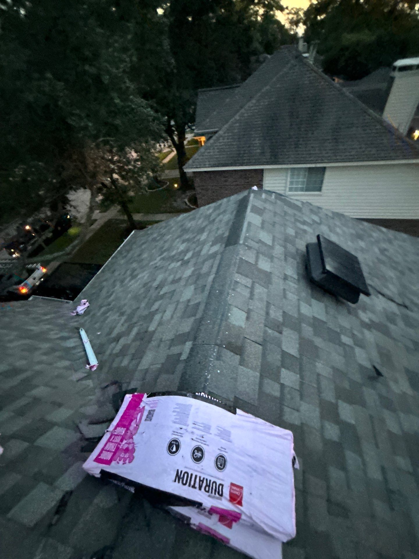 Residential Roofing Installation using Owen's Corning Duration (Lifetime) Shingles by Roof Repair Company
