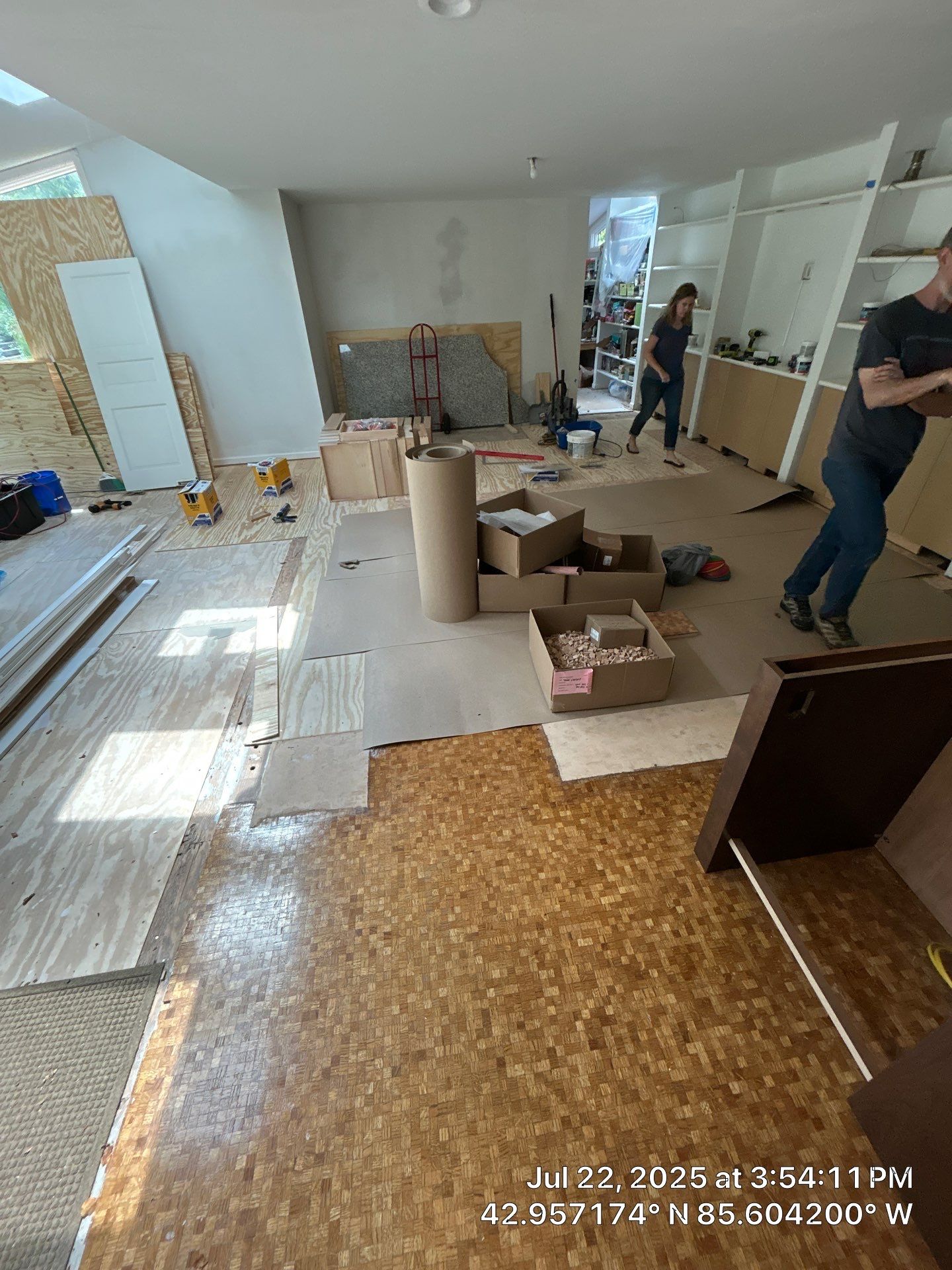UNIQUE MID CENTURY MODERN Square Wood Tile Floor by RTBaldwin Hardwood Floors
