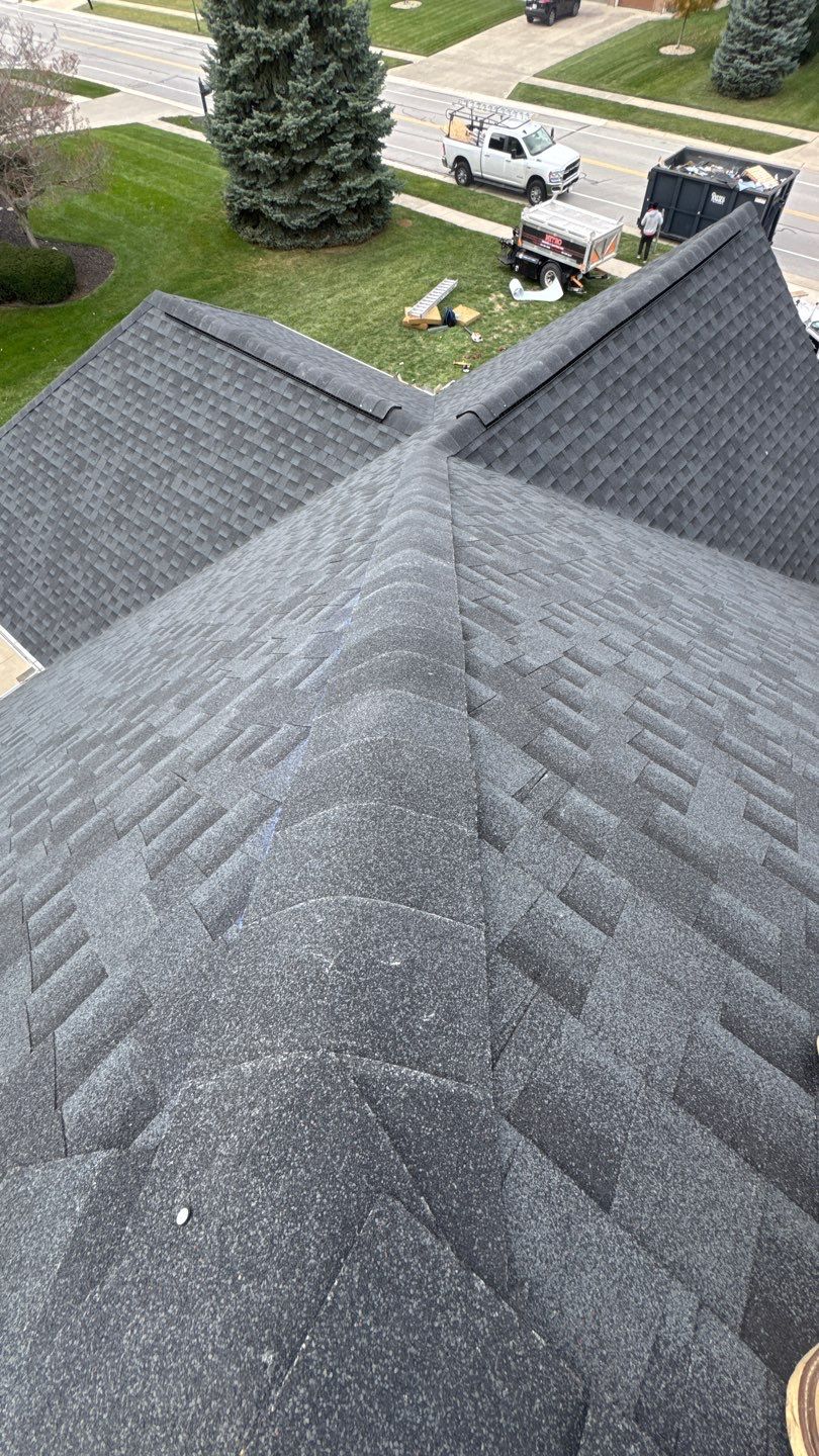 Residential Roofing Installation using GAF Timberline HDZ Charcoal by Nitro Roofing and Construction