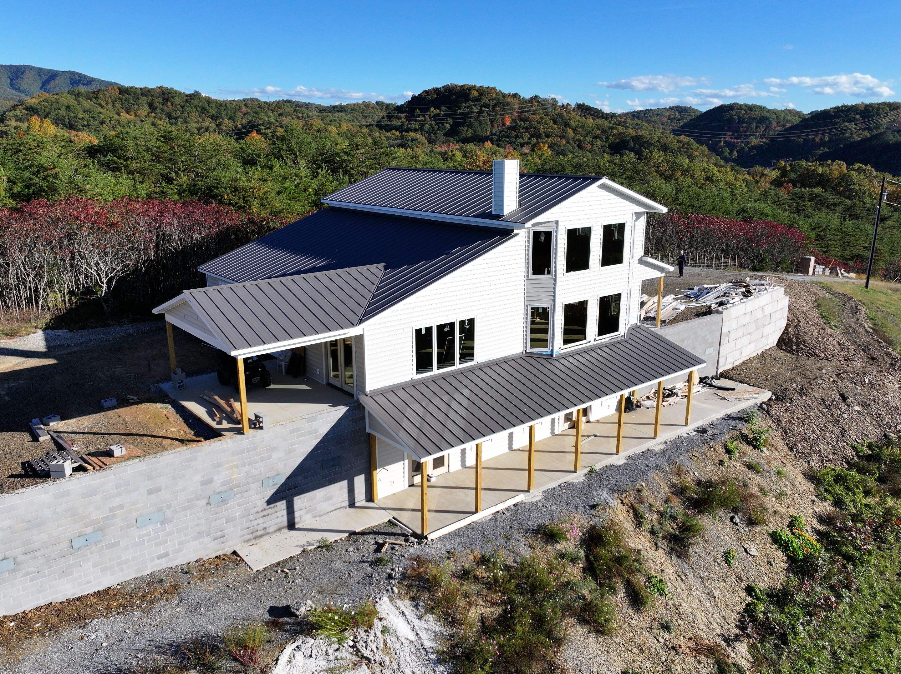 Textured Charcoal Gray Standing Seam by Omnia Roofing
