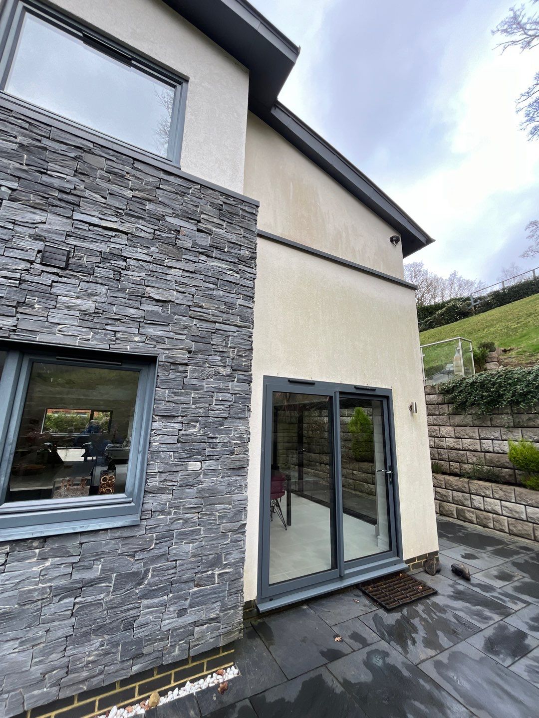 Render and patio clean using Honda 15lpm Low Pressure Washing Machine by Ges Exterior Cleaning ltd