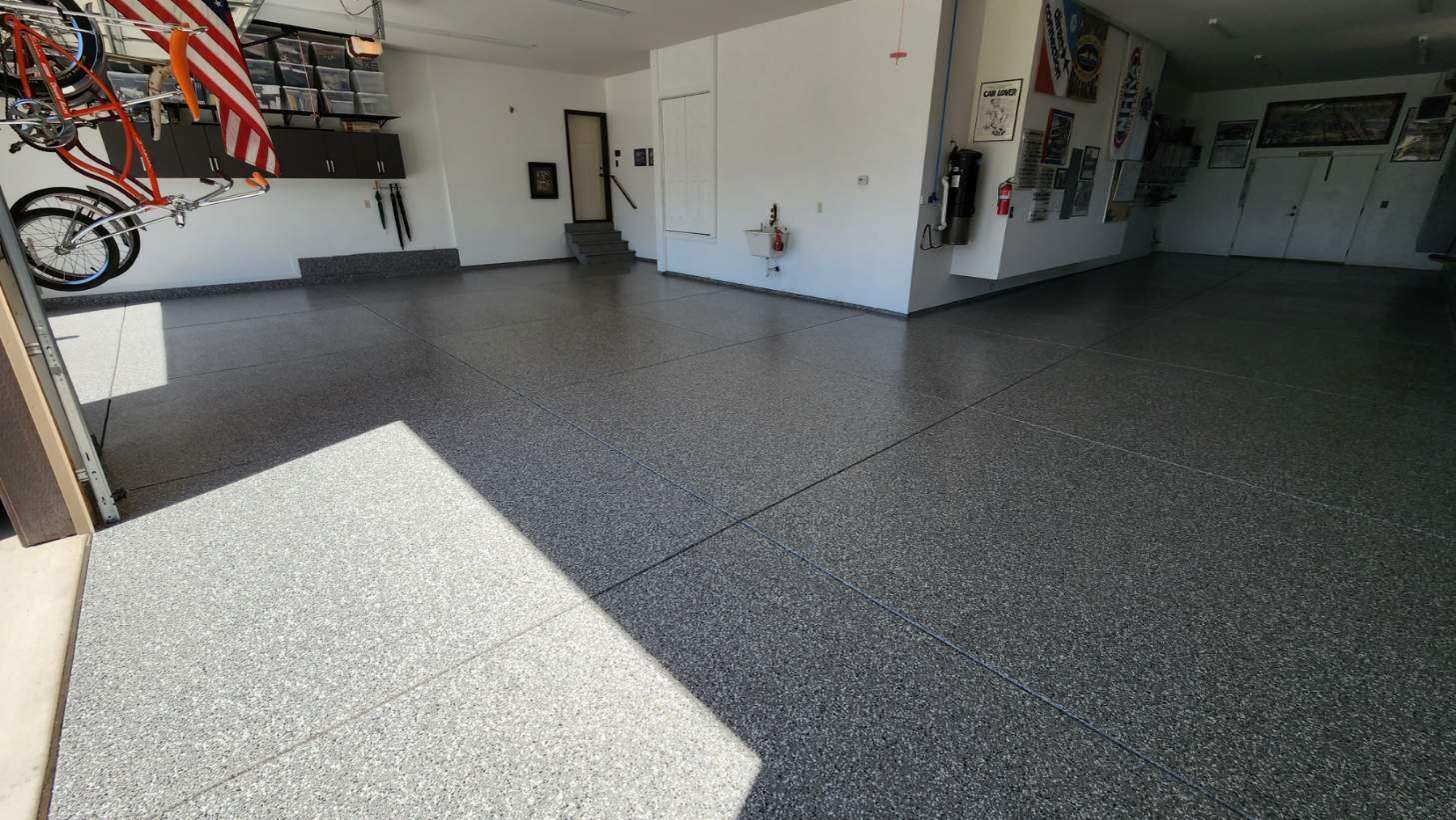 Garage Transformation using Smoke Colorway by Croc Coatings, LLC