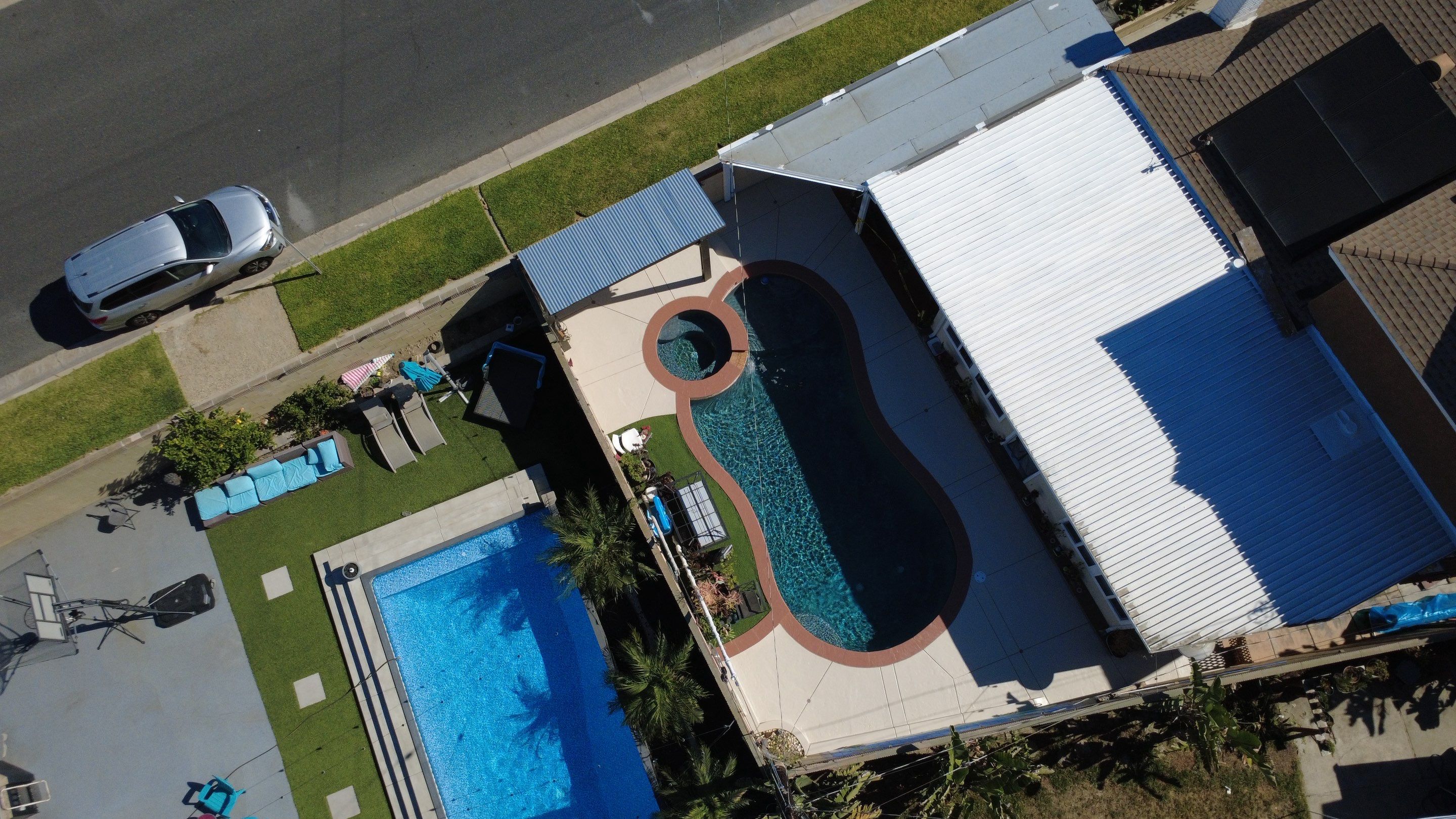 Sandblast & Staining Pool Deck by La Power Washing Inc