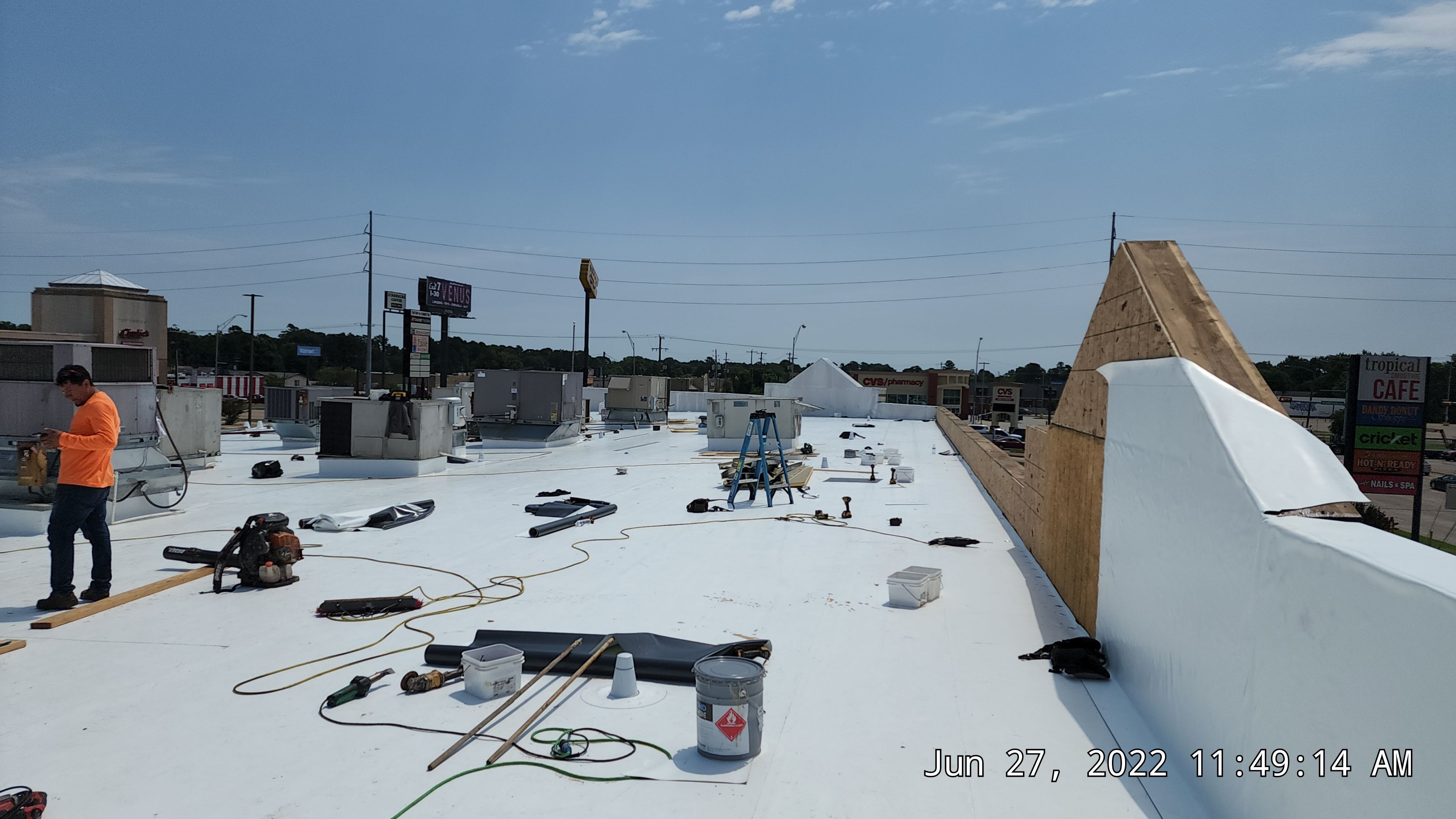 Commercial Roofing Installation using 50 mil PVC by Hostetler Roofing