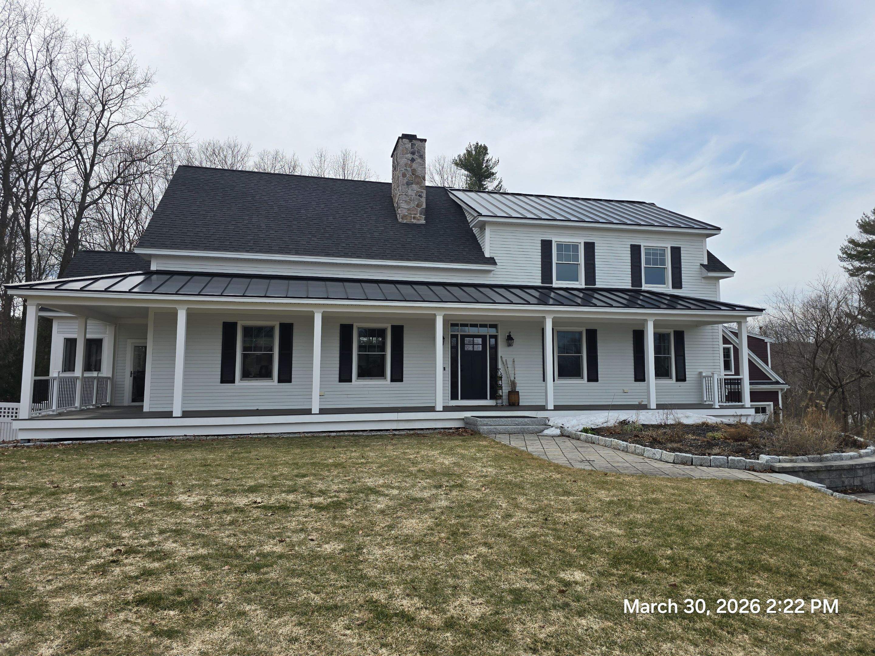 Full Exterior Painting for Bedford Farmhouse and Carriage House Garage by The Persnickety Painters