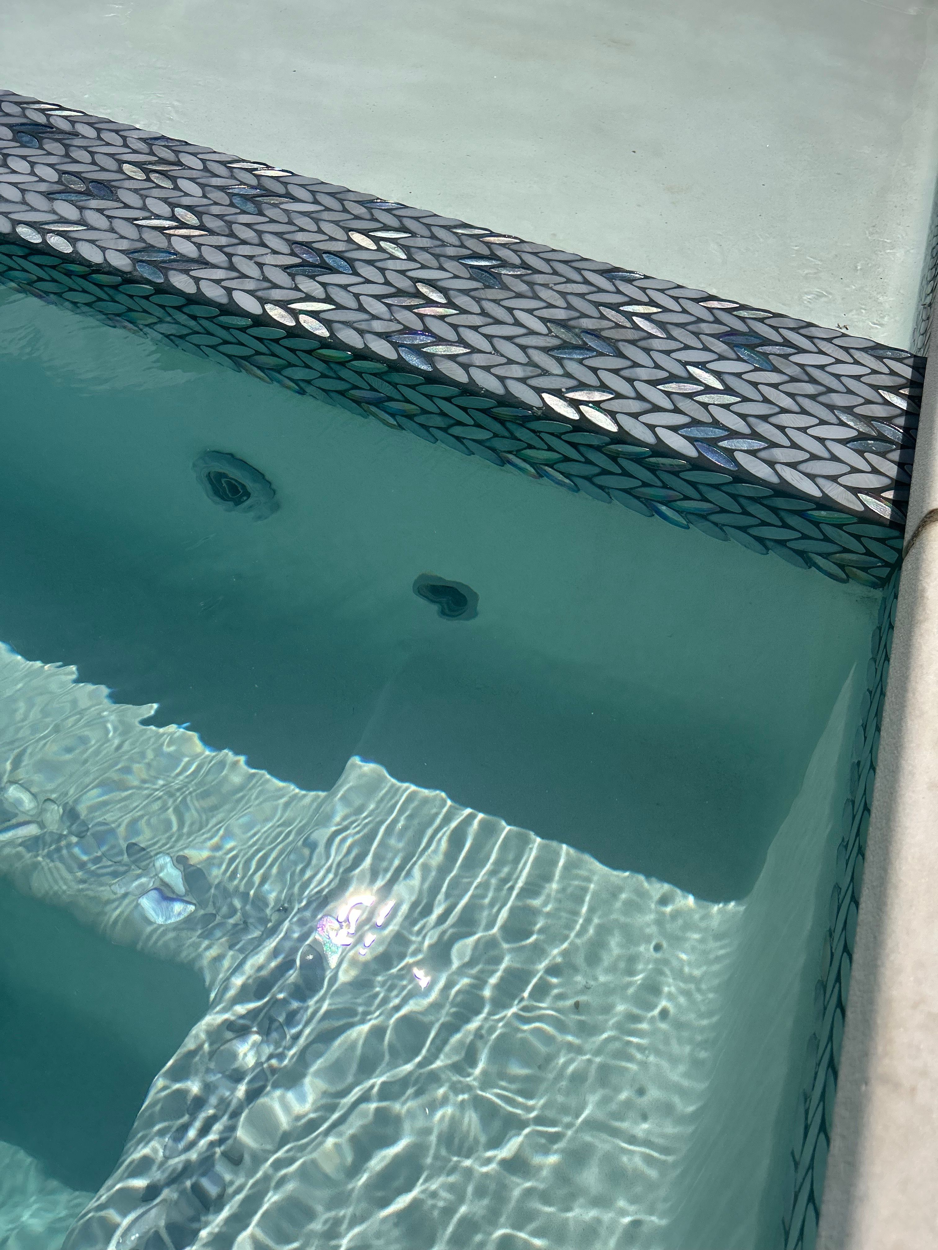 Artic White with Italian Tile by North Shore Pool & Spa