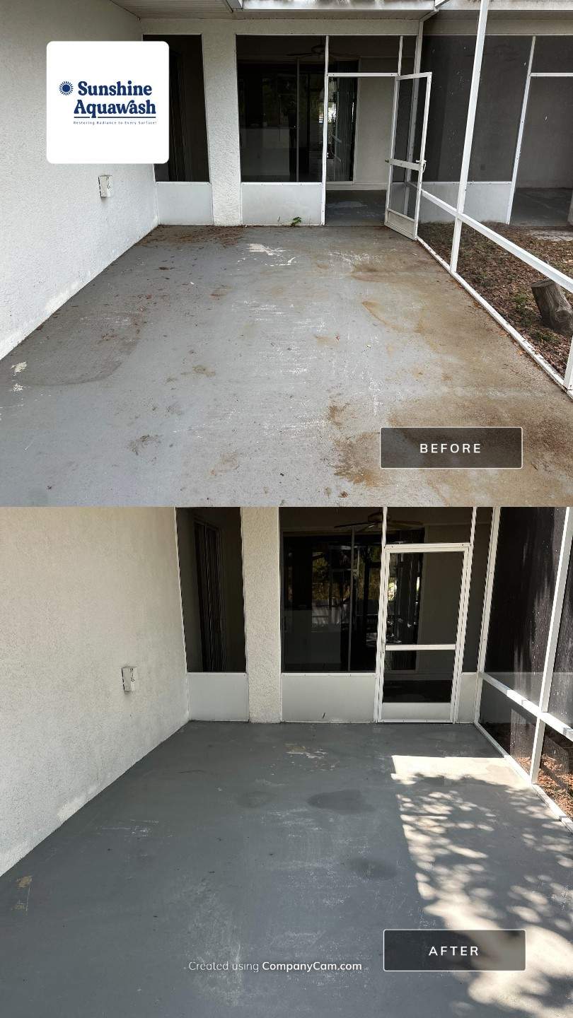 1-Story House Wash, Driveway, Patio/Lanai & Screen Enclosure Cleaning in Oakley Community, Ellenton, FL | Sunshine AquaWash by Sunshine AquaWash