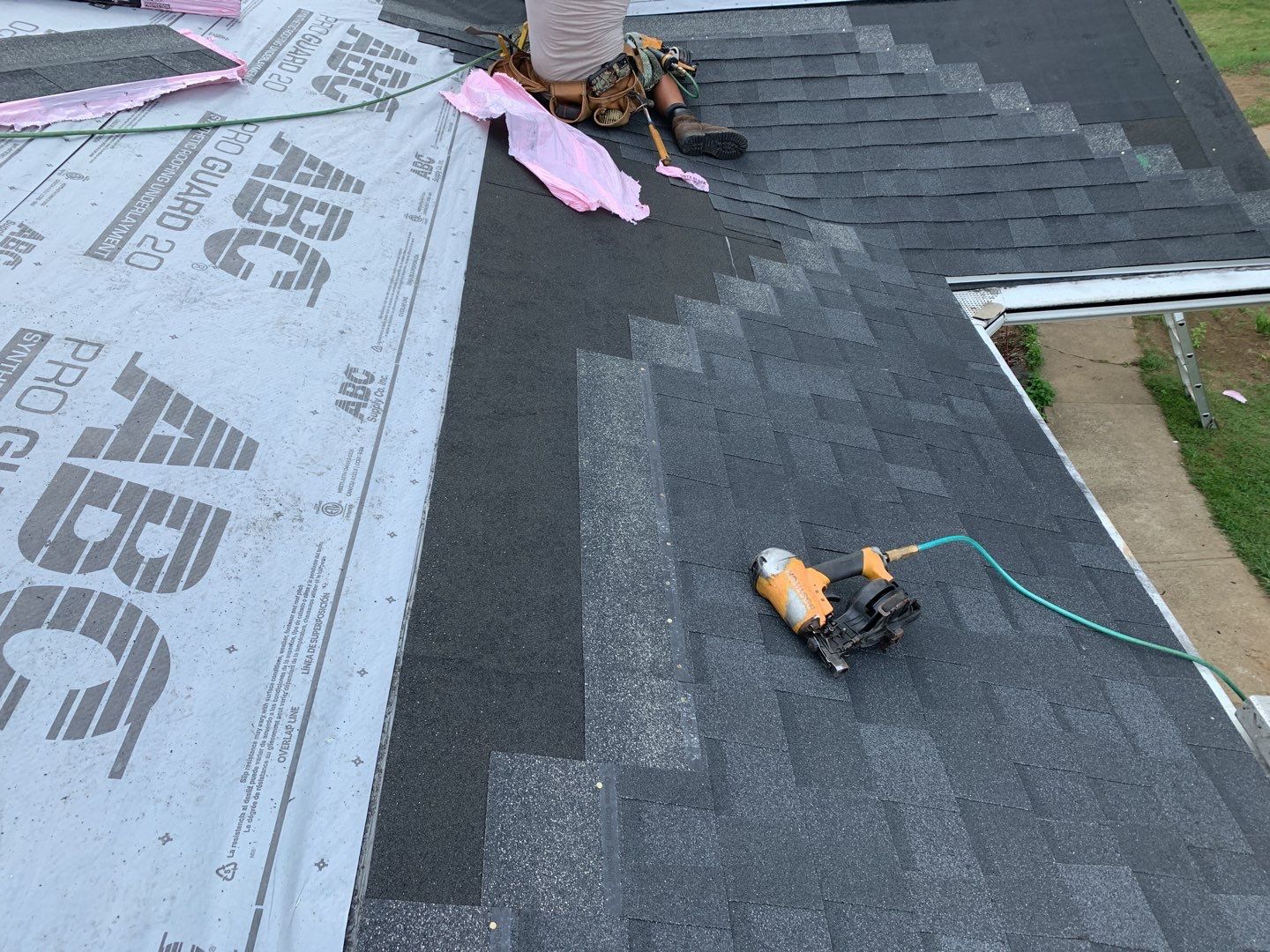 Siding Installation using Certainteed monogram charcoal gray Owens Corning Onyx Black by A Plus Exterior