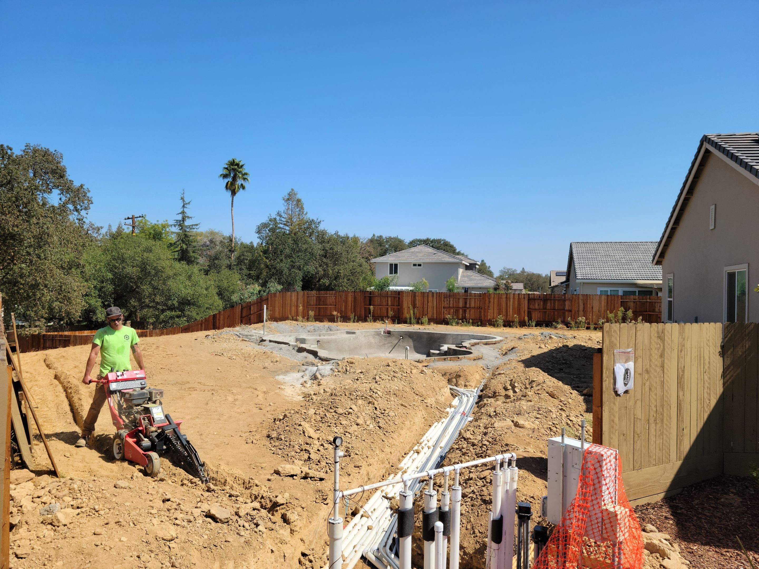 Backyard renovation by Peach Electric Inc