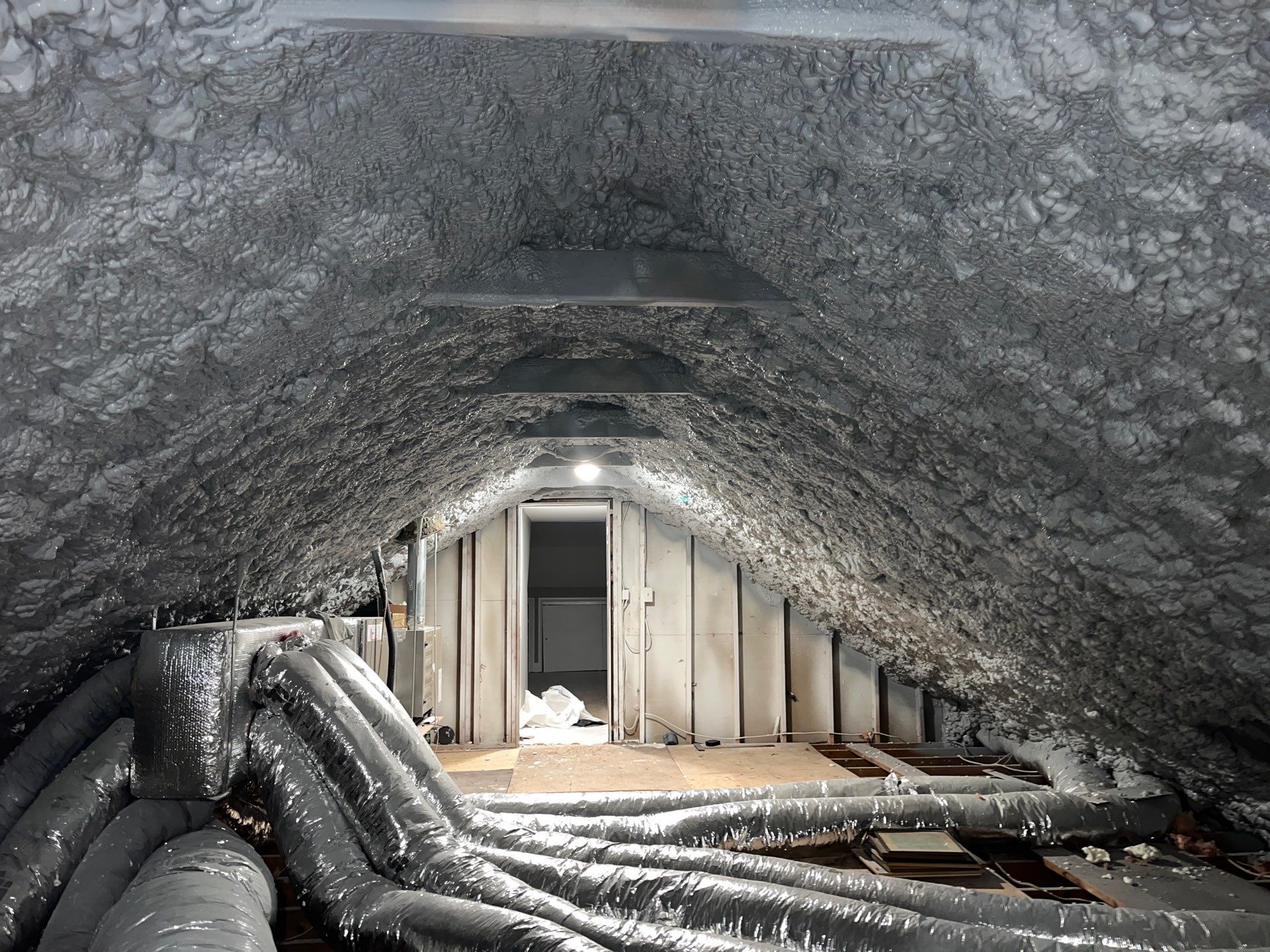 Basement Exterior Walls using Closed Cell Spray Foam by NYS Foam & Energy