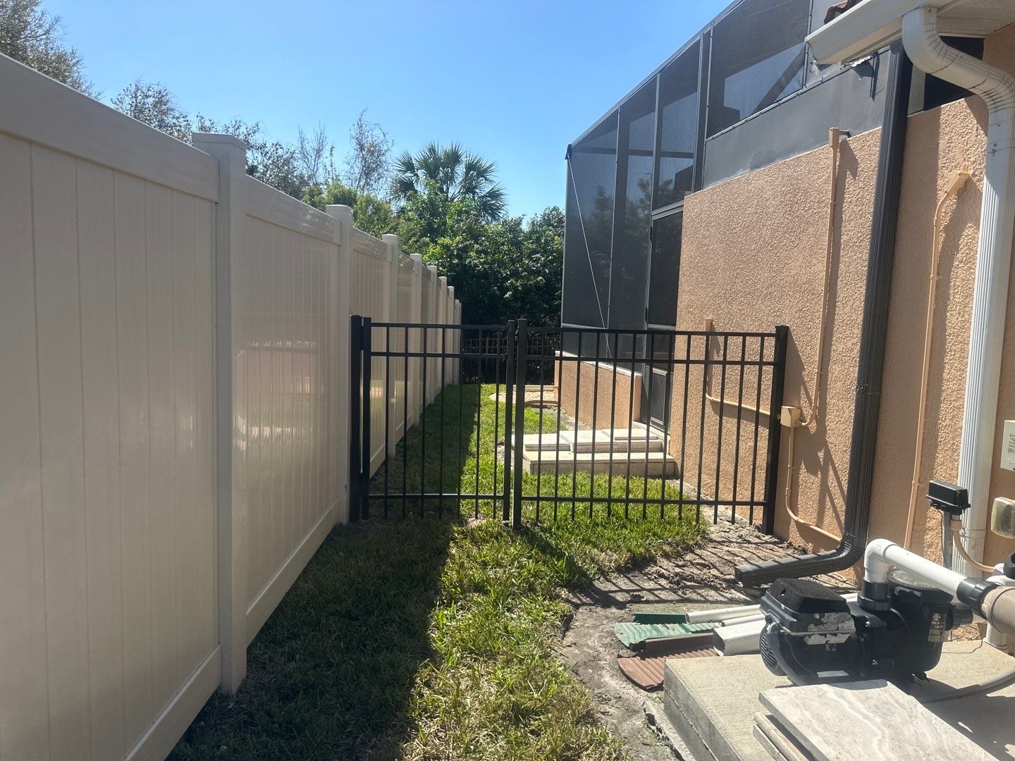 Aluminum Fence Installation using Black 3 Rail Aluminum Fence by Asap fence and gates, LLC
