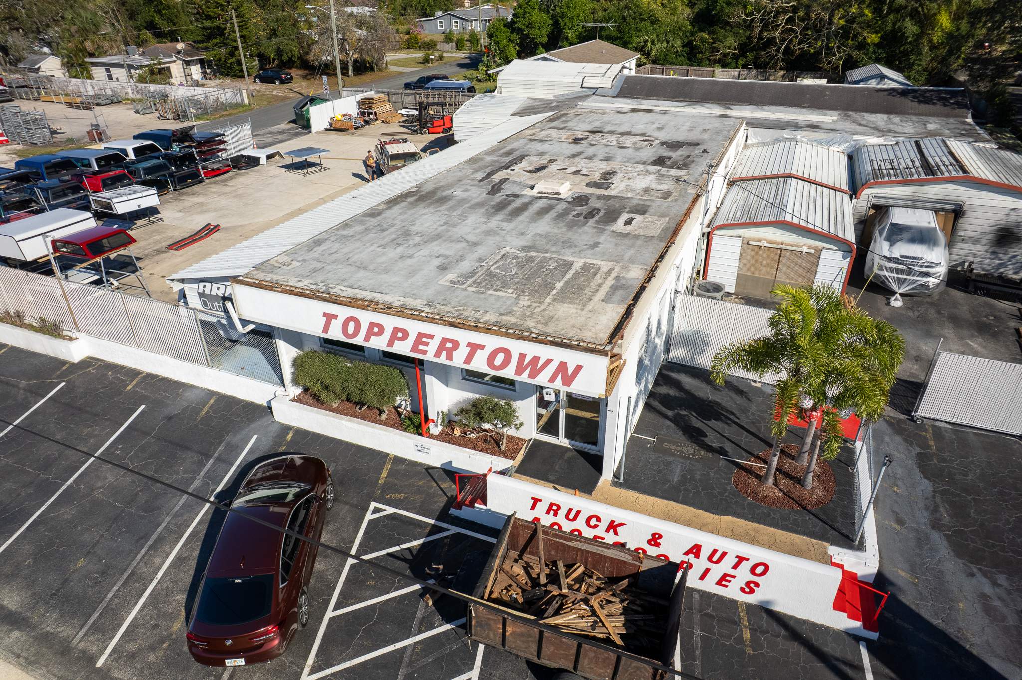 Commercial Roof Replacement and Structural Framing in Cocoa, Florida for TopperTown by Wiedmann Construction & Roofing