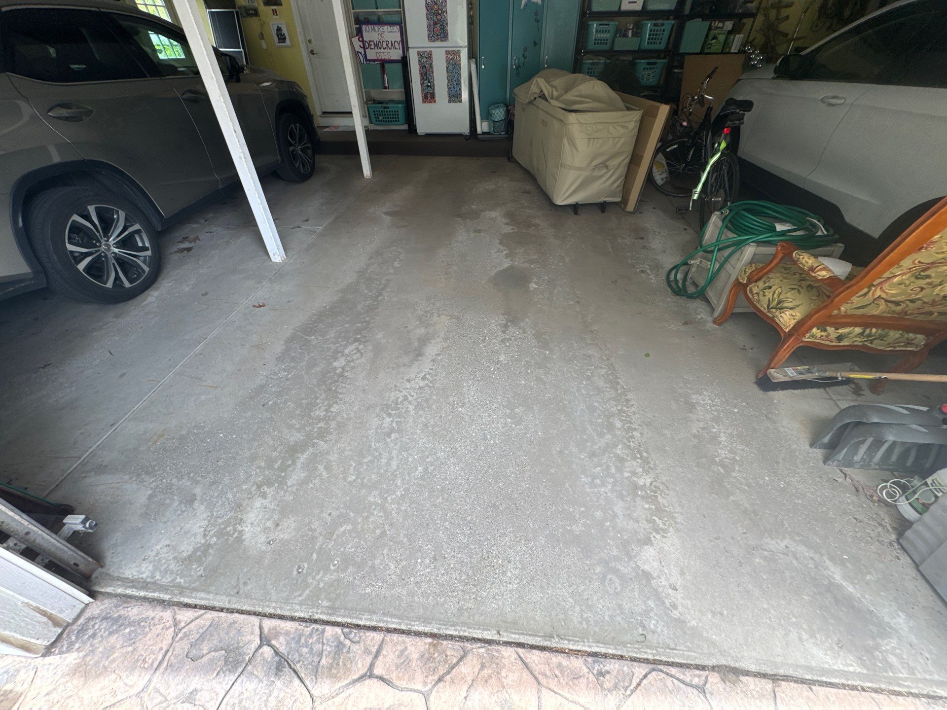 Concrete Driveway and Walkway Staining With Espresso Borders in Grand Rapids by Gordon Painting