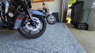 New garage floor - new basement floor!