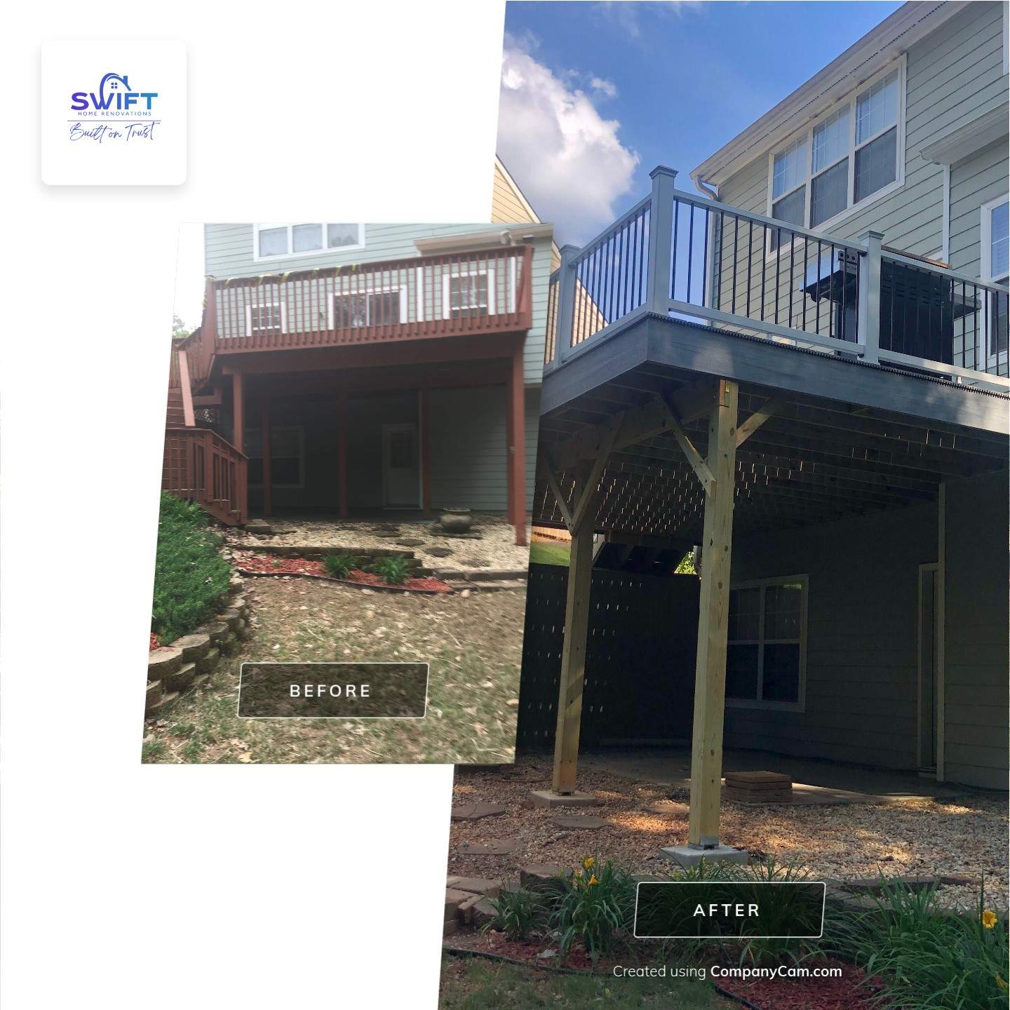Composite Deck Replacement and Stamped Concrete Patio in Kennesaw by Swift Home Renovations