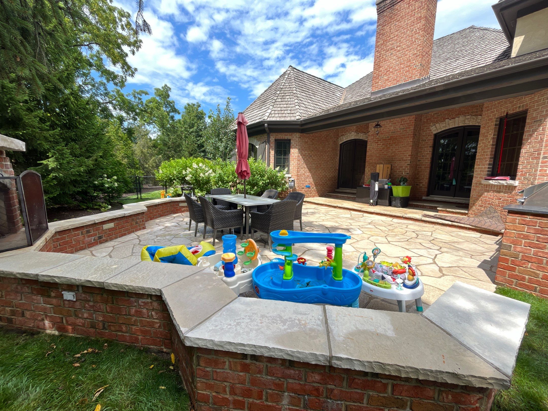 natural stone using Algaecide, soft wash soap by Northern Power Washing LLC.