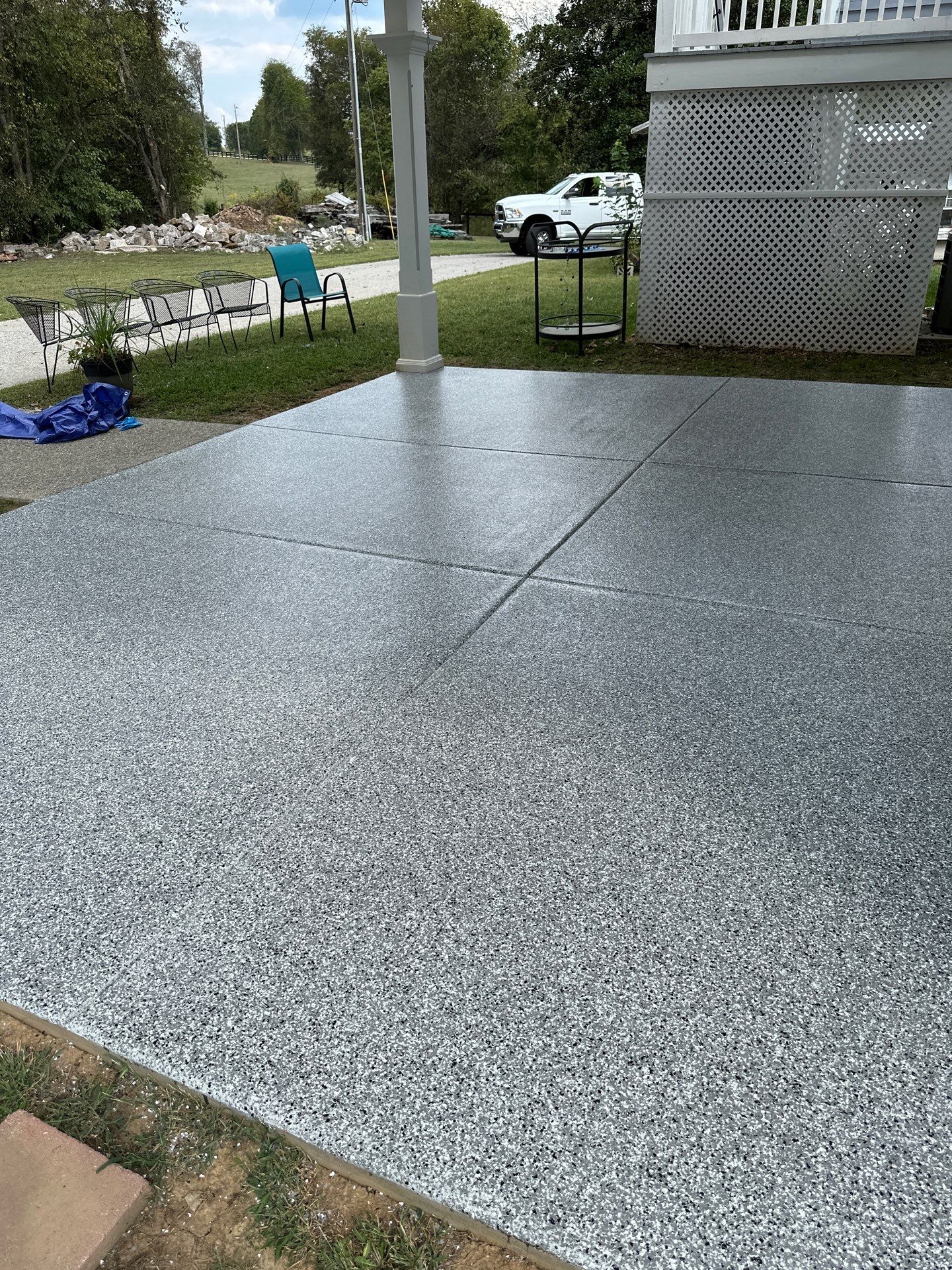 Patio Floor Coating using Wombat by My Garage Floor Guys