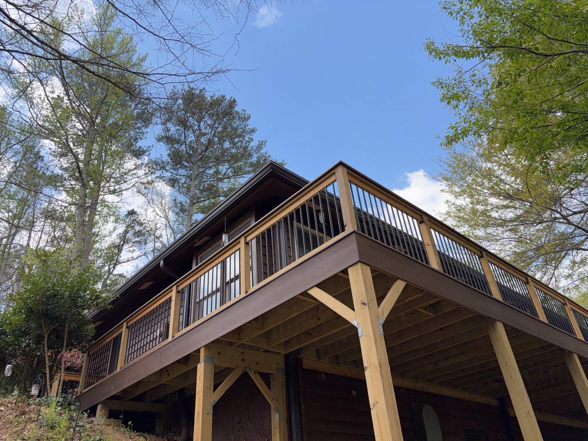 Atlanta, GA Front Porch Deck Rebuild using Timbertech and Pressure Treated Pine by Nelson Exteriors 