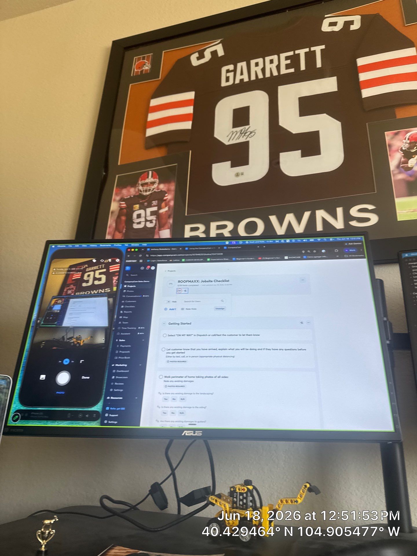 Custom Home Office Workstation and Memorabilia Installation in Windsor by CompanyCam Sales Demo