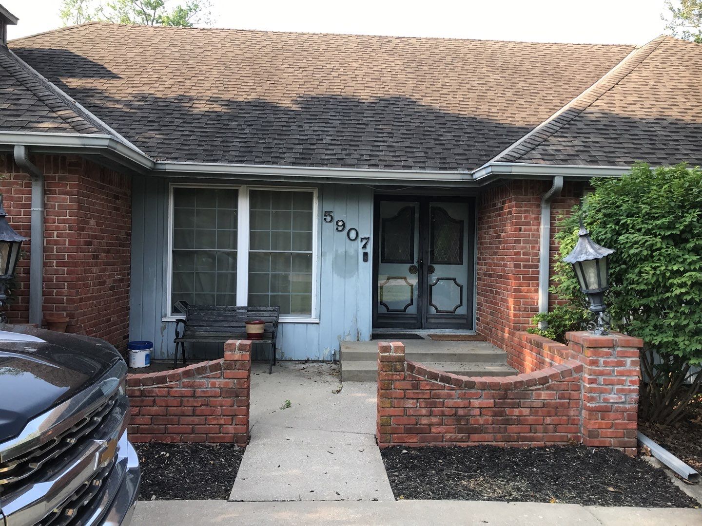 New white siding with Black trim by EEC  Windows, Siding & Roofing 